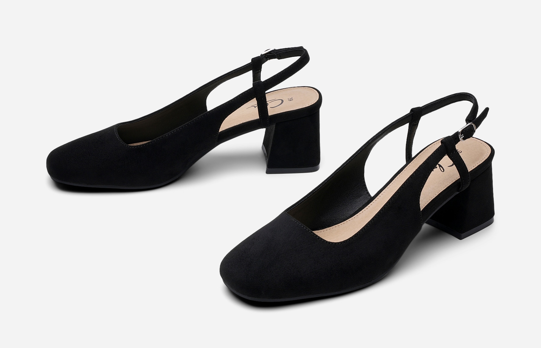 CLOU, Pumps med slingback Svarta