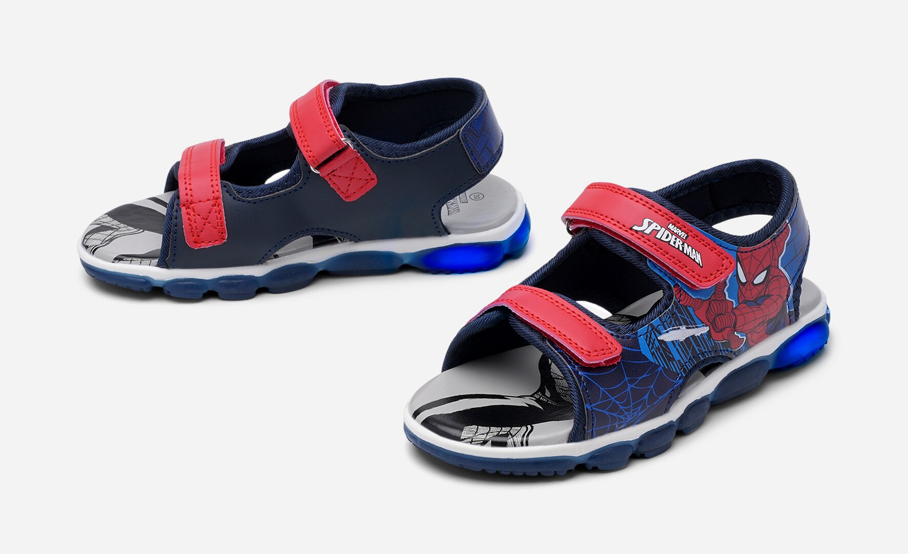 SPIDERMAN, Blinkande sandaler Blåa