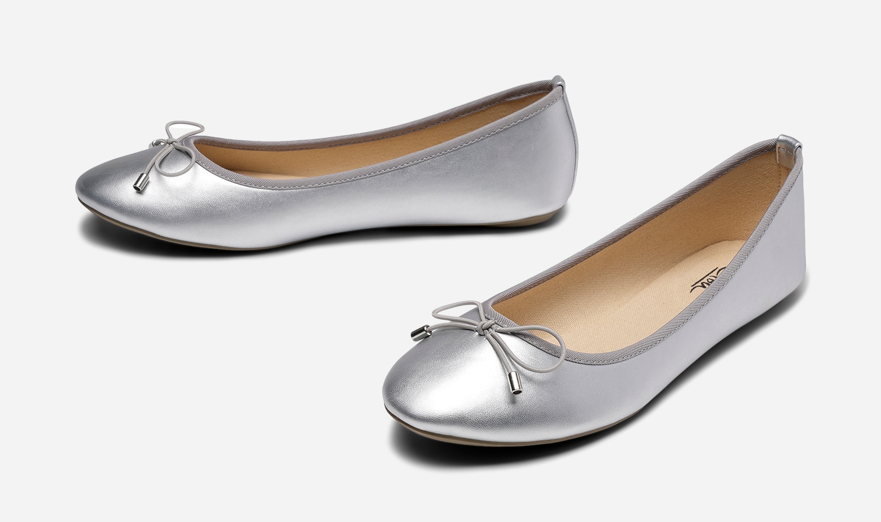 CLOU, Ballerinaskor Metallfärgade