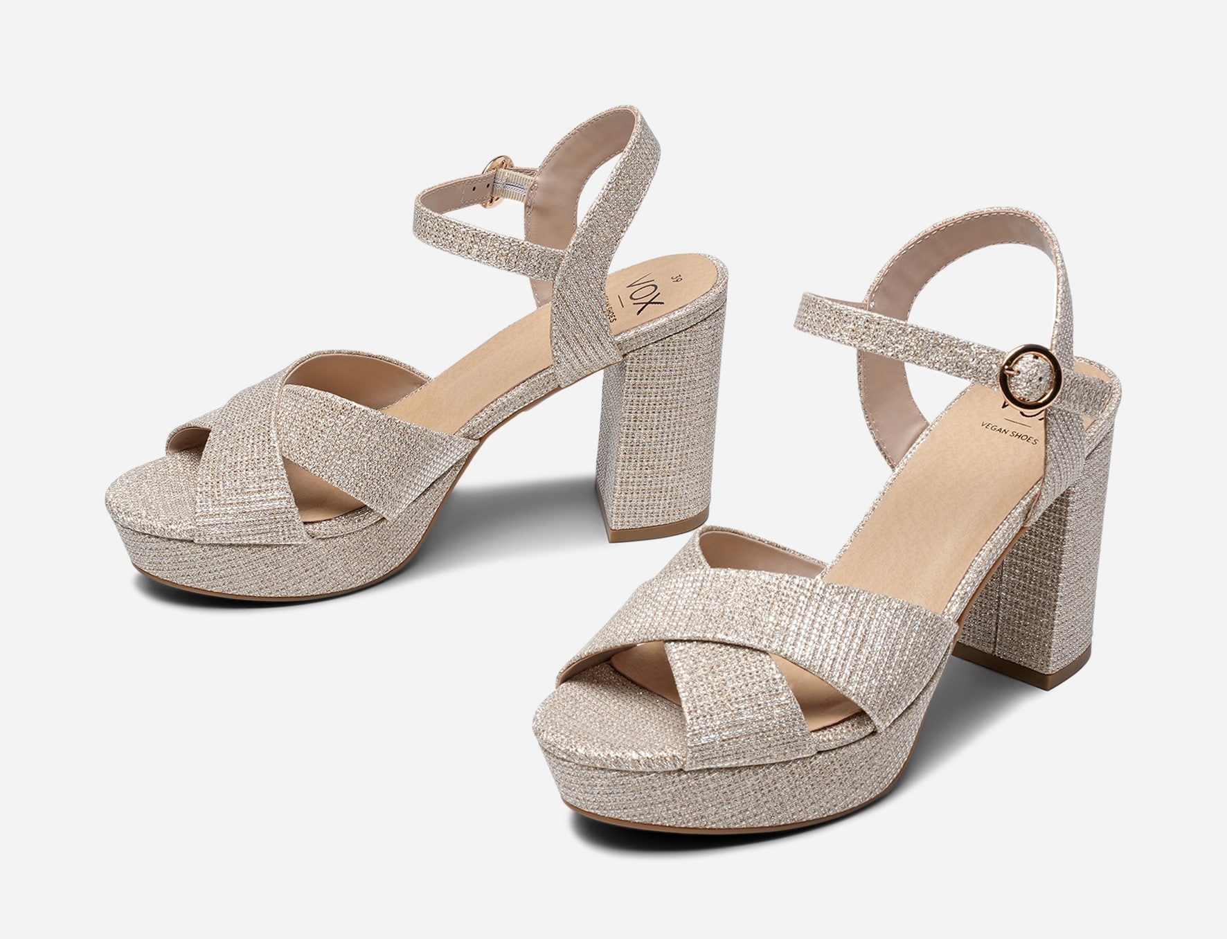 VOX, Sandaletter med platåsula Beigea