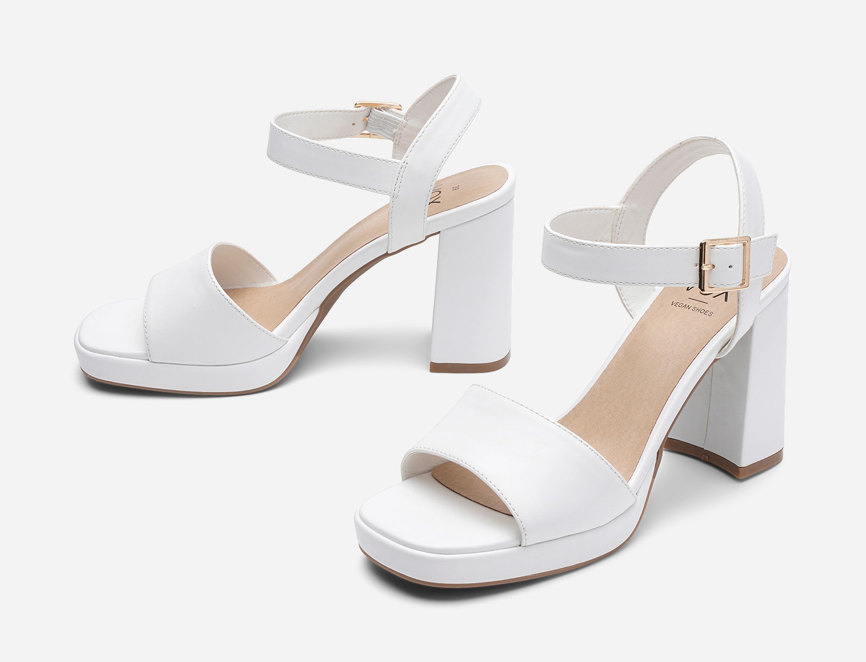 VOX, Sandaletter med platåsula Vita