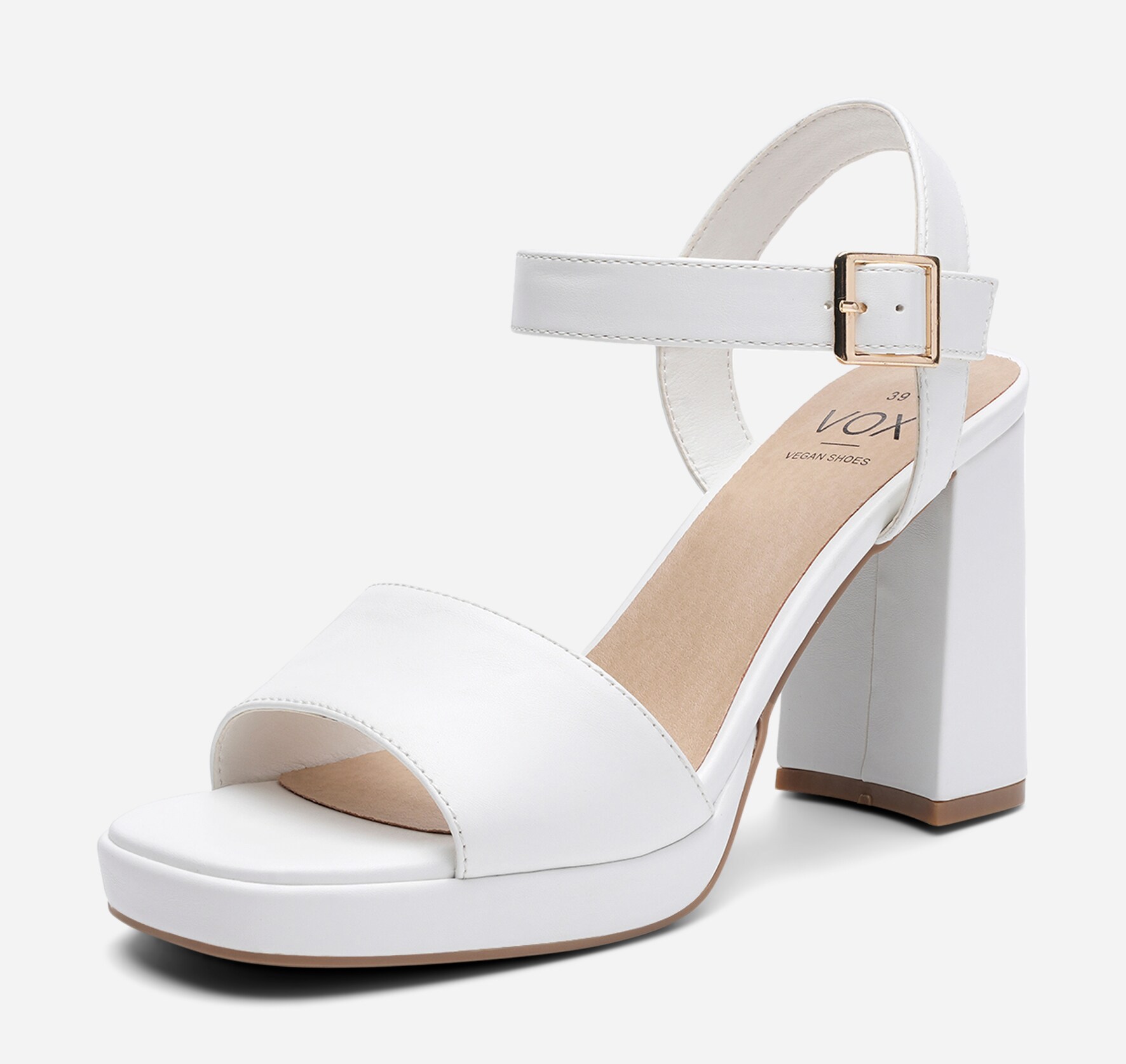VOX, Sandaletter med platåsula Vita