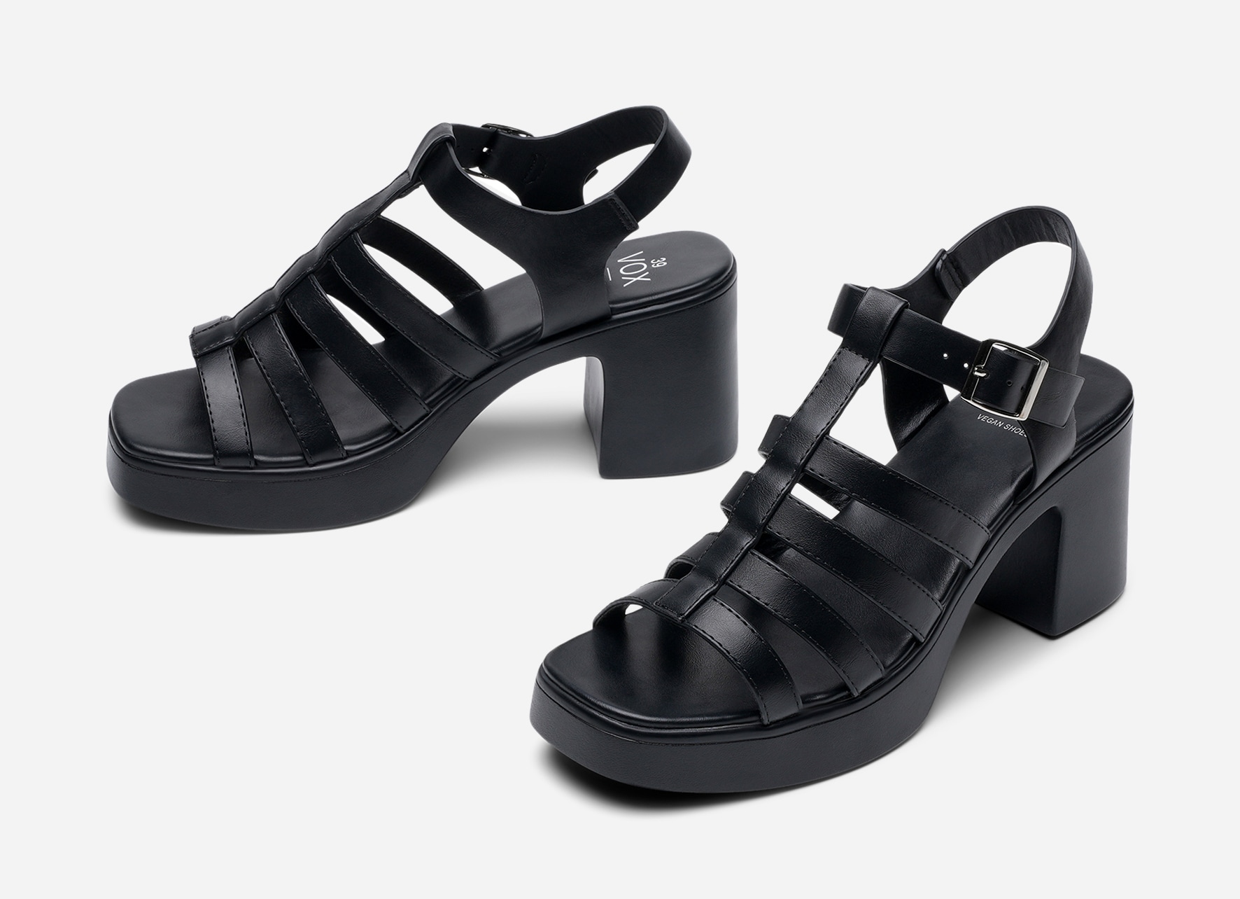 VOX, Sandaletter med remmar Svarta