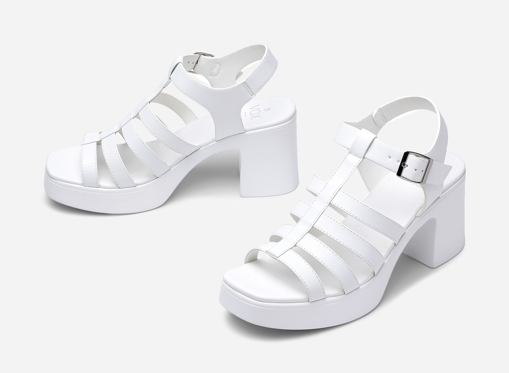 VOX, Sandaletter med remmar Vita