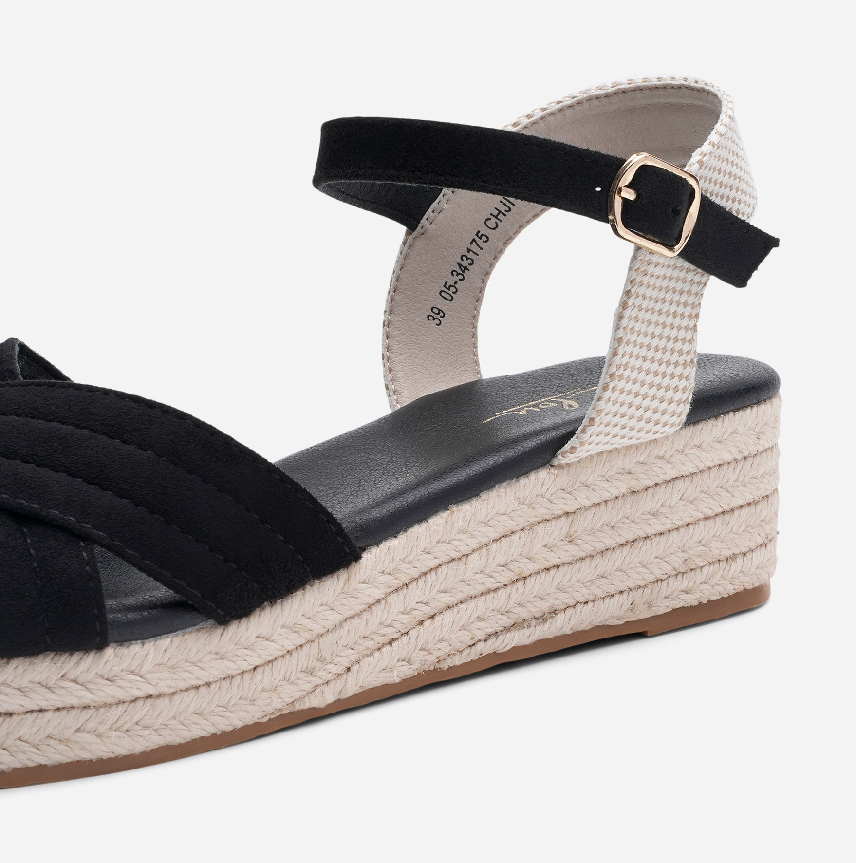 CLOU, Sandaletter med repsula Svarta