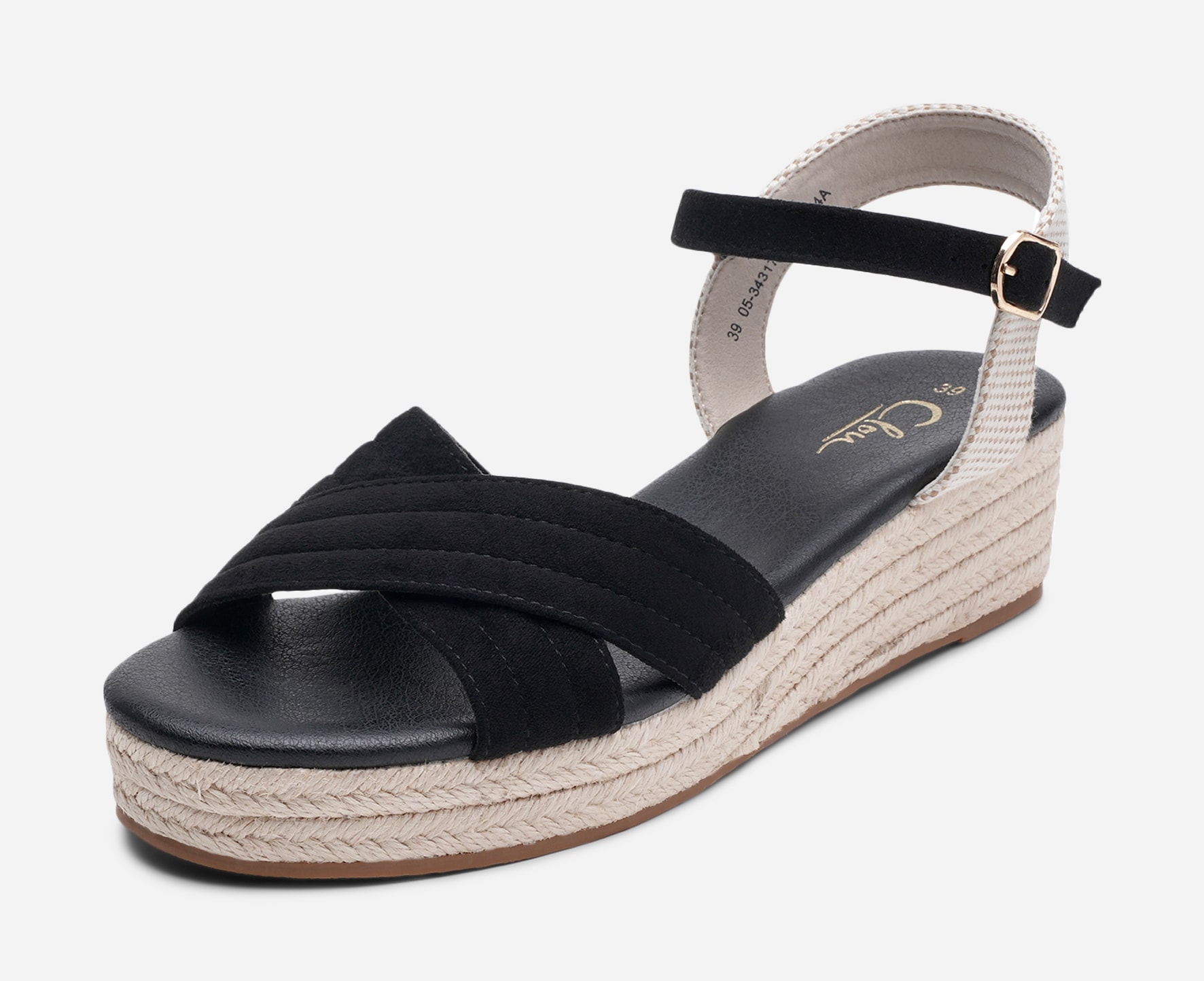 CLOU, Sandaletter med repsula Svarta