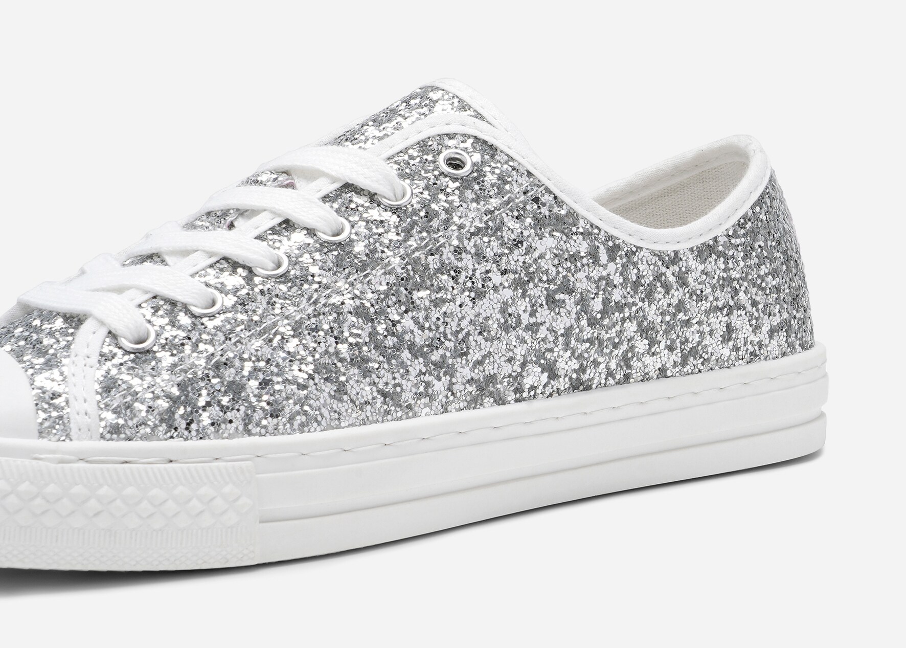 LEJON, Tygskor med glitter Metallfärgade