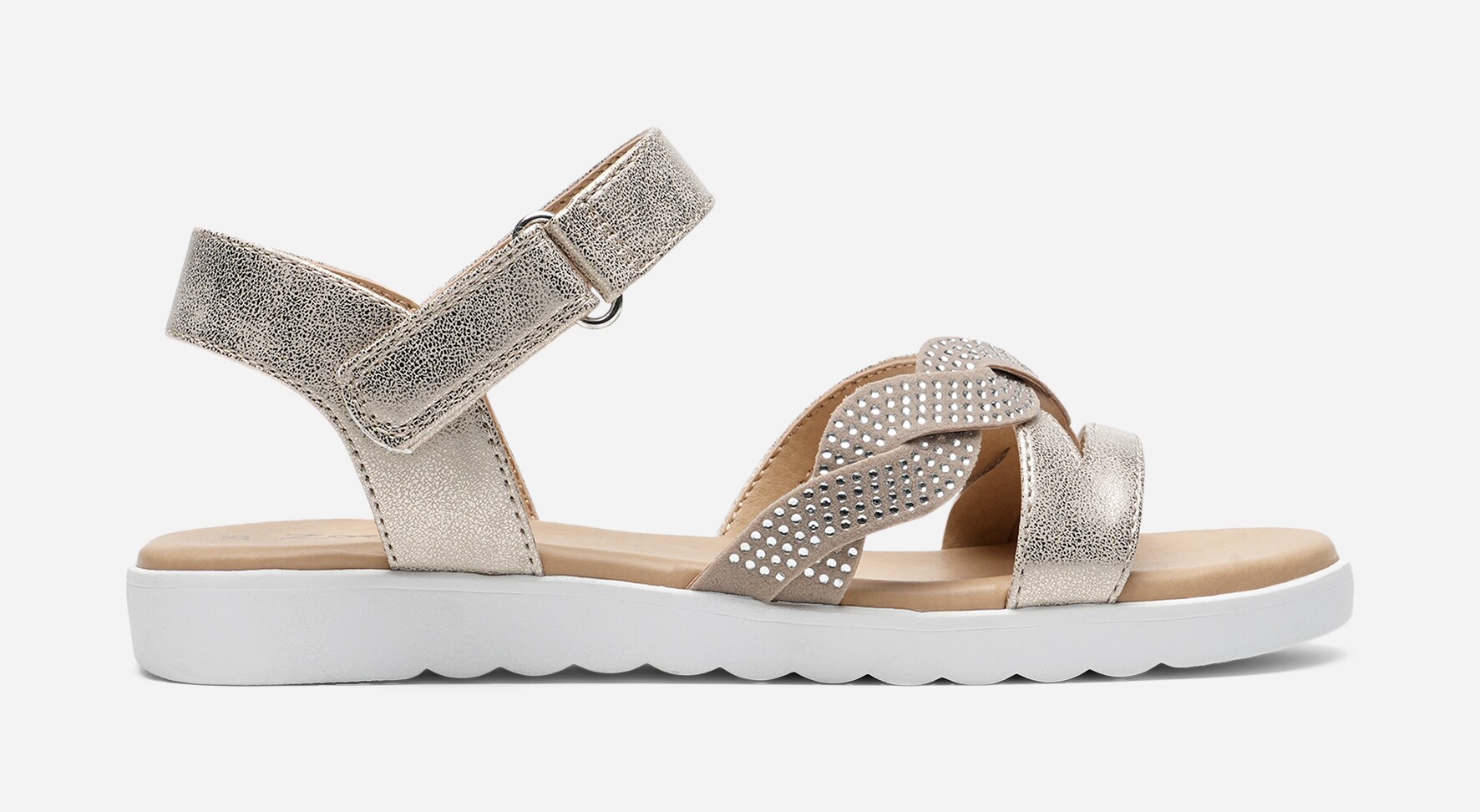 ZOEY, Sandaler med remmar Metallfärgade