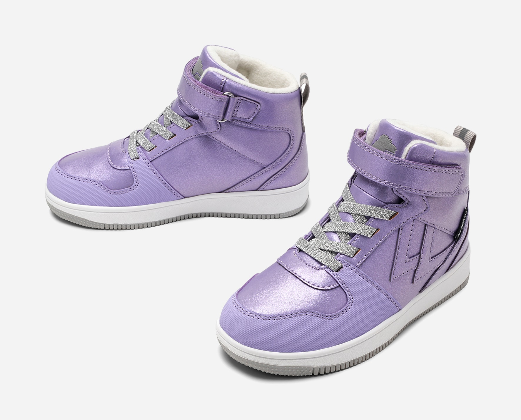 LEJON, Fleecefodrade höga sneakers waterproof Lila