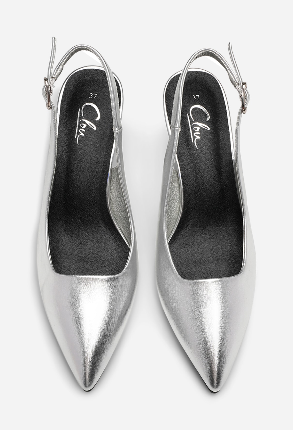 CLOU, Pumps med slingback Metallfärgade