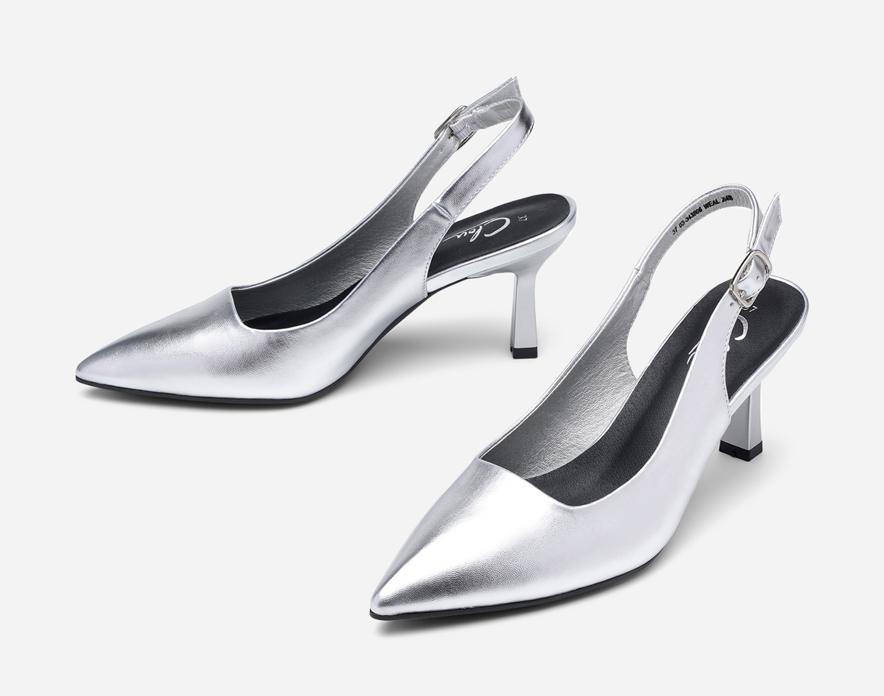 CLOU, Pumps med slingback Metallfärgade