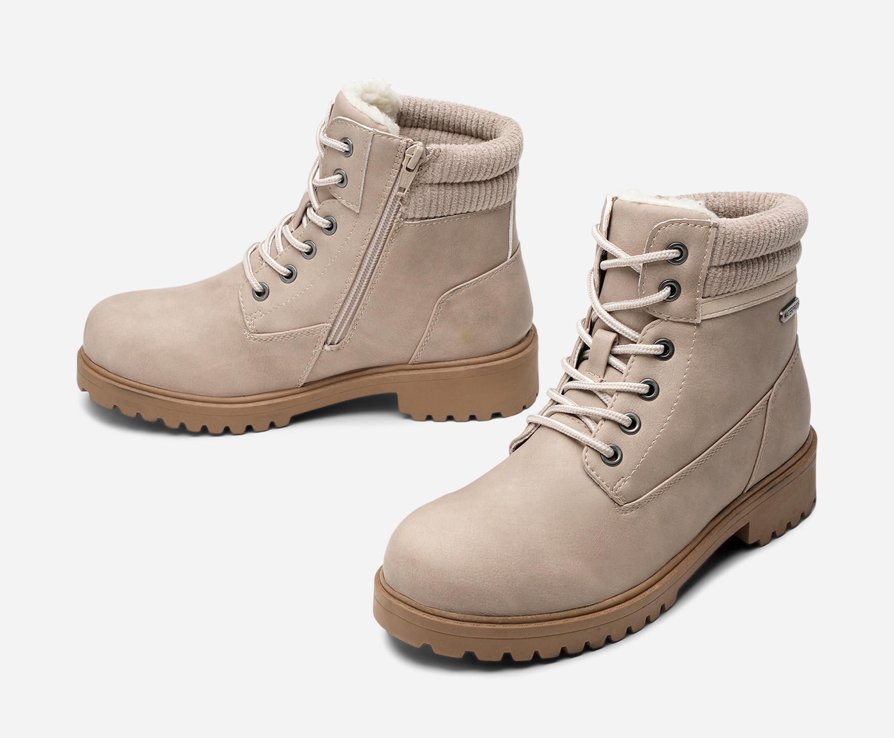 LEJON, Varmfodrade kängor waterproof Beigea