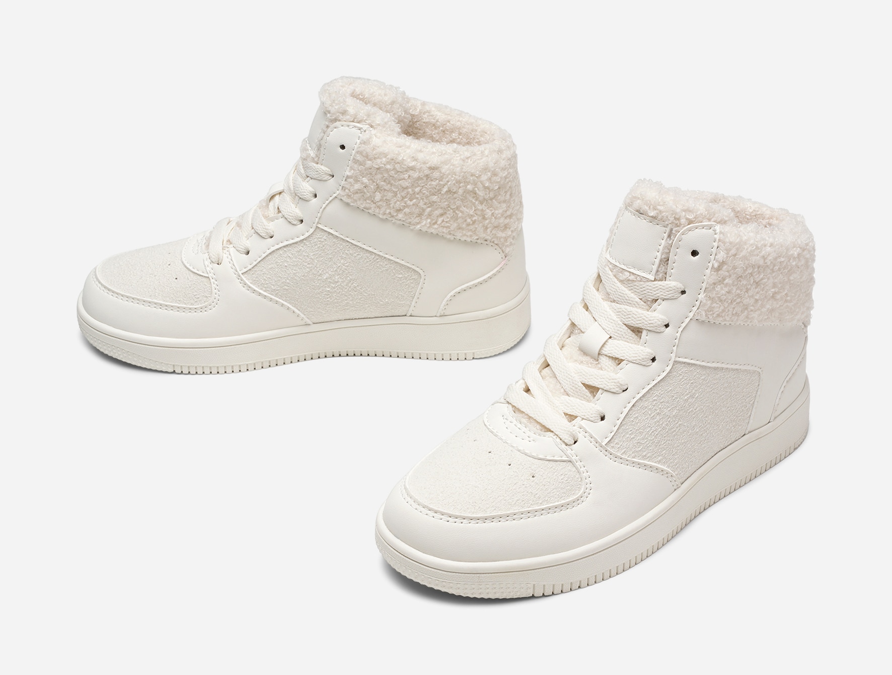 LEJON, Varmfodrade höga sneakers Vita