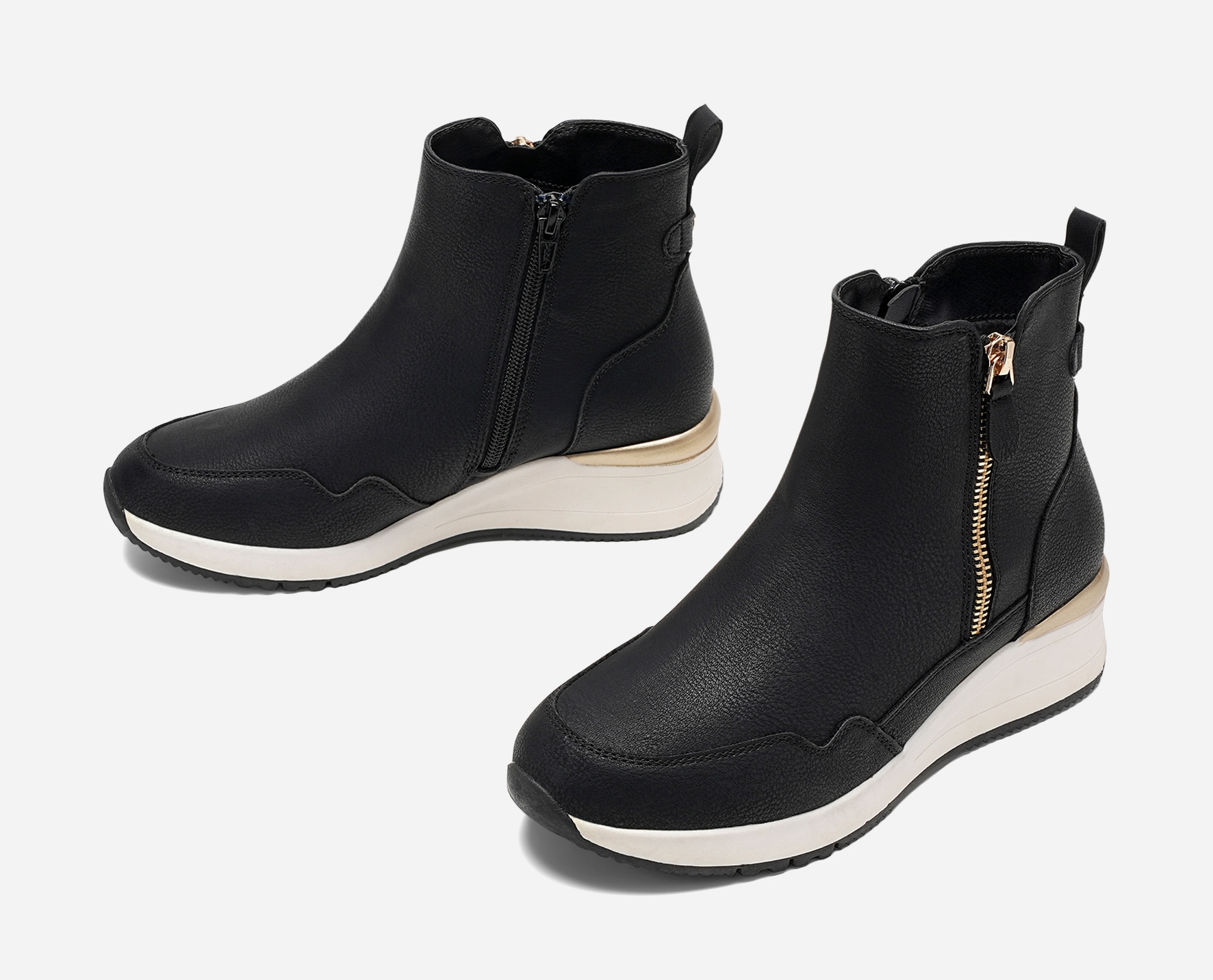 CLOU COMFORT, Boots med dragkedja Svarta