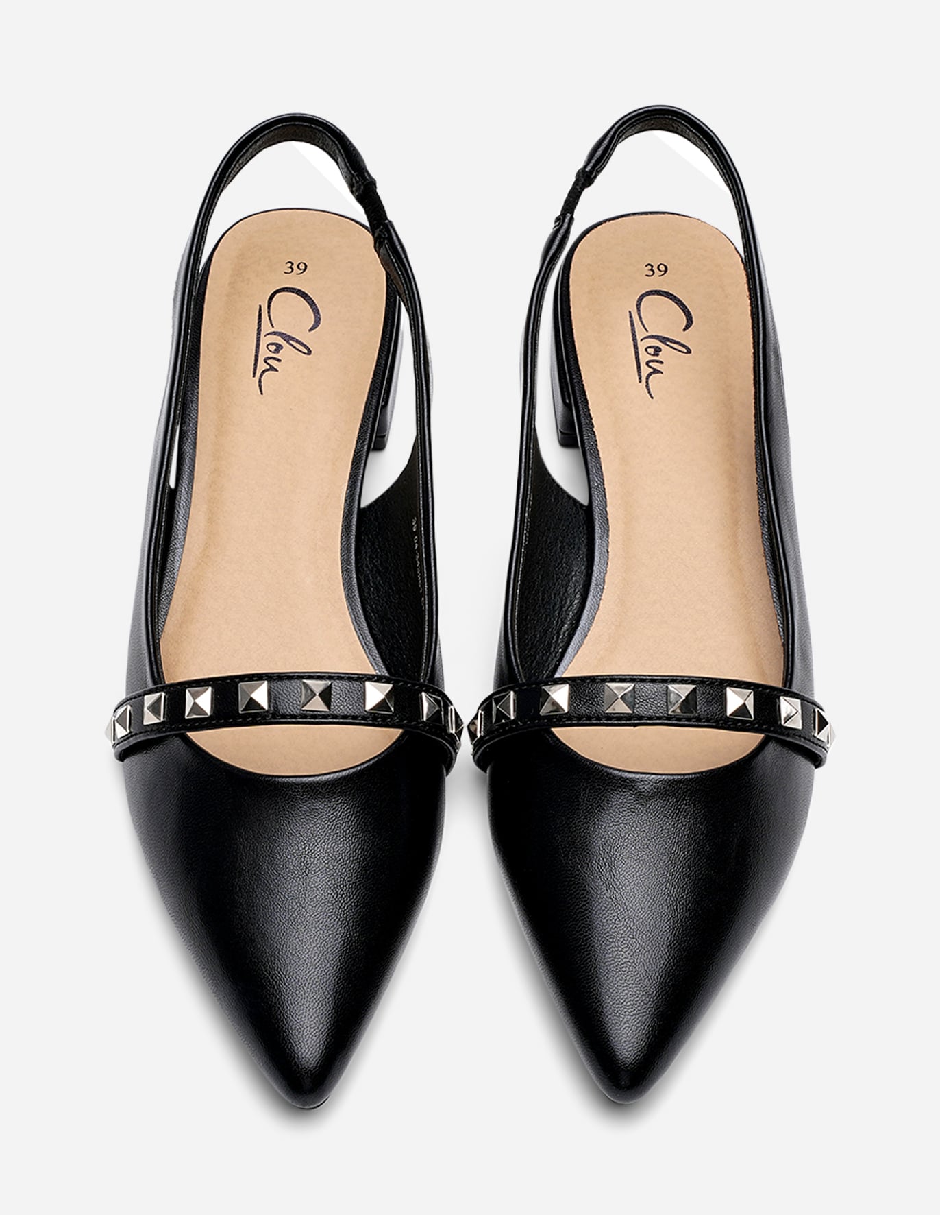 CLOU, Ballerinaskor med slingback Svarta