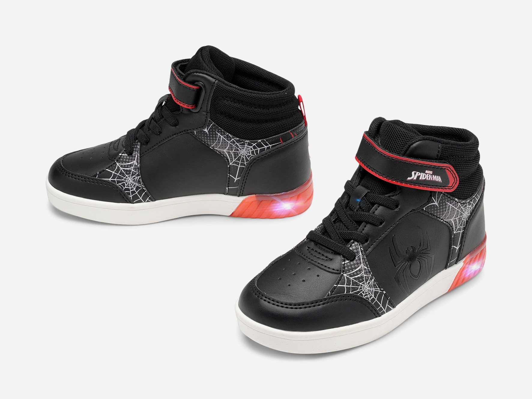 SPIDERMAN, Blinkande höga sneakers Flerfärgade