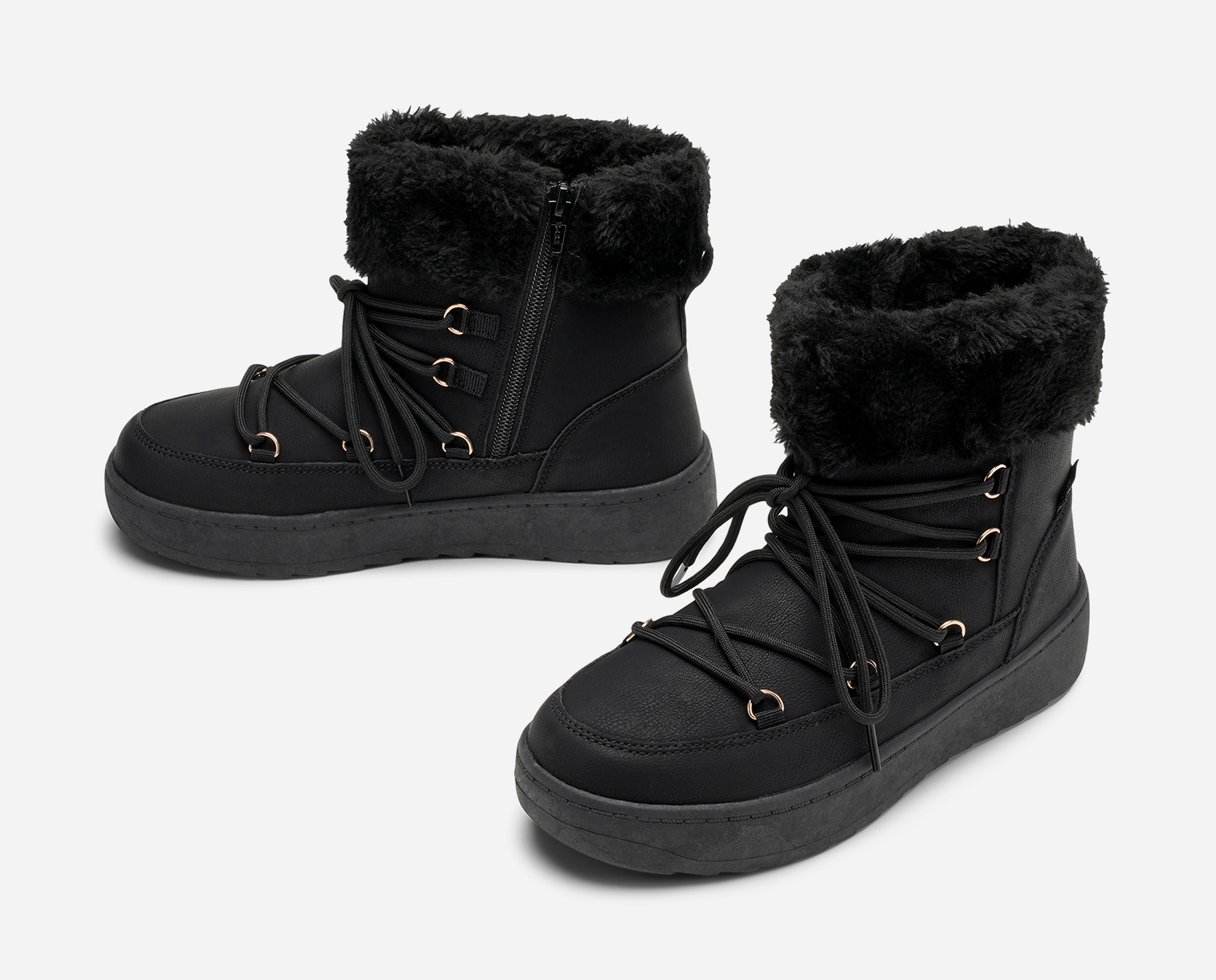 LEJON, Varmfodrade kängor waterproof Svarta