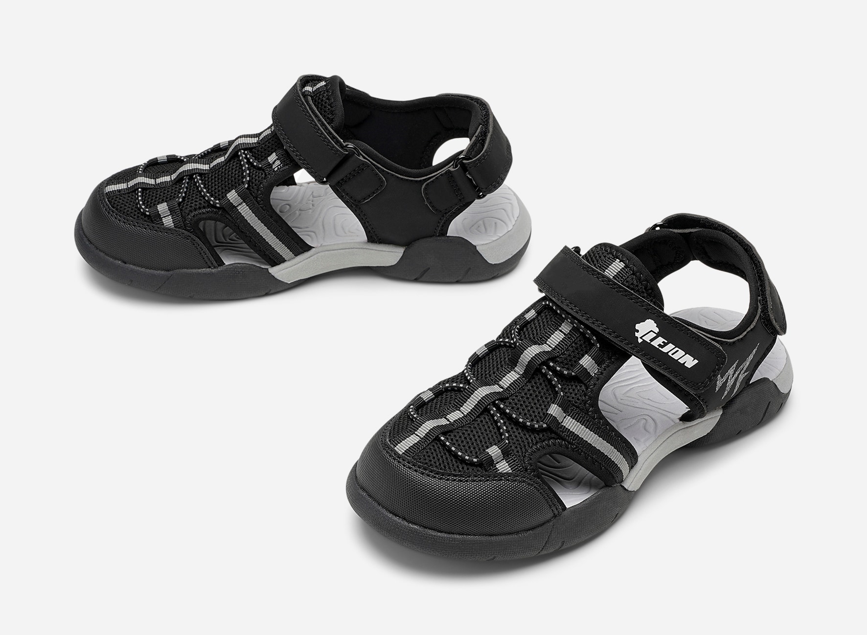 LEJON, Sandal med täckt tå Svarta