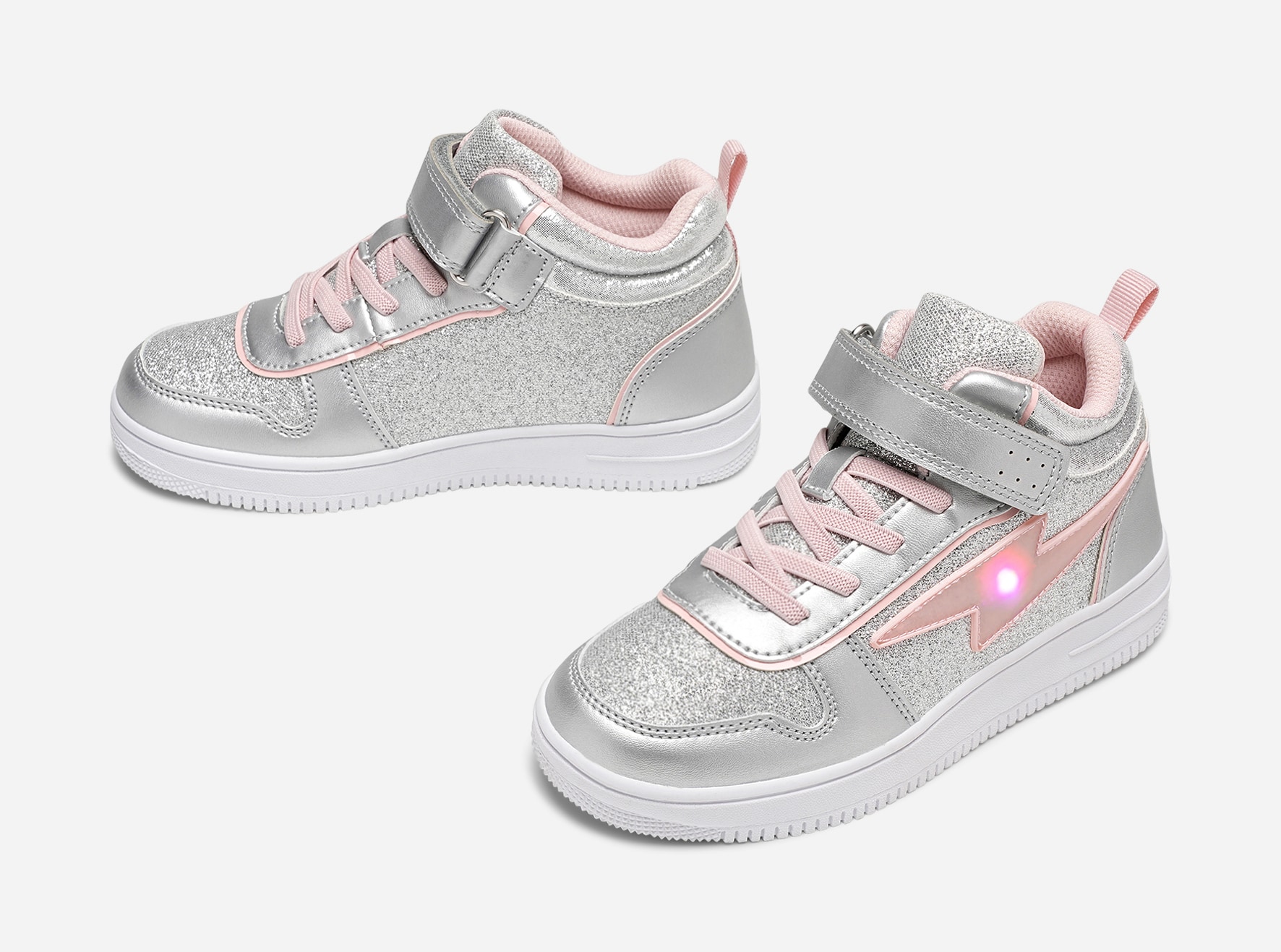LEJON, Blinkande höga sneakers Metallfärgade