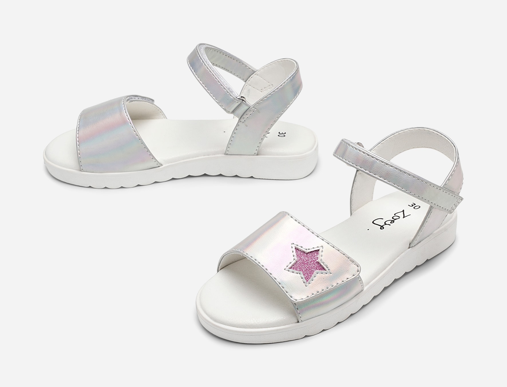 ZOEY, Sandaler med remmar Metallfärgade
