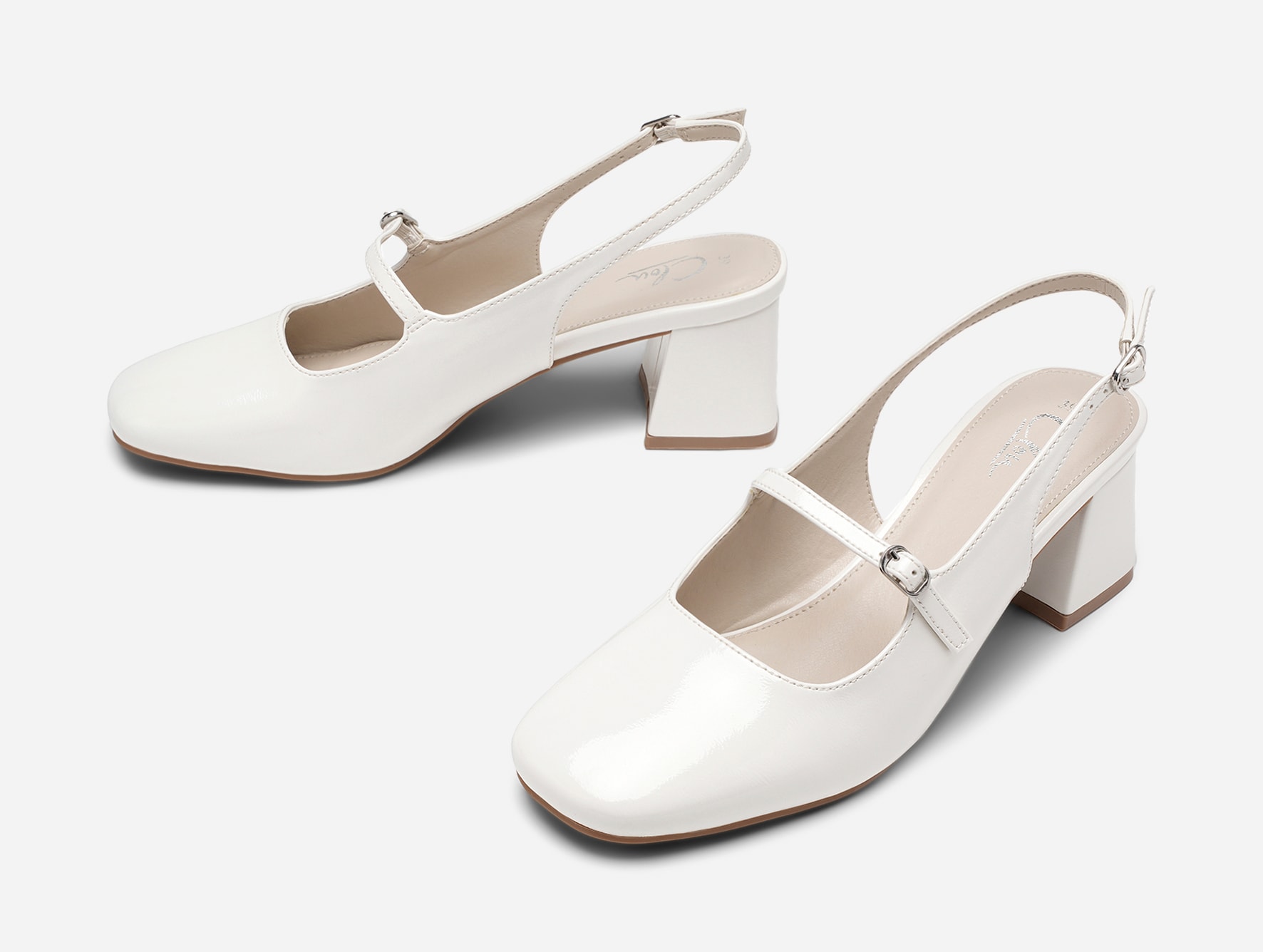 CLOU, Pumps med slingback Vita