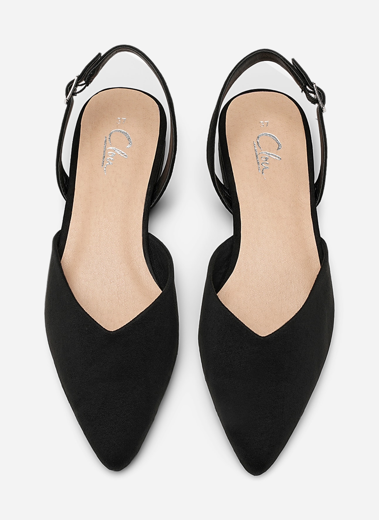 CLOU, Ballerinaskor med slingback Svarta