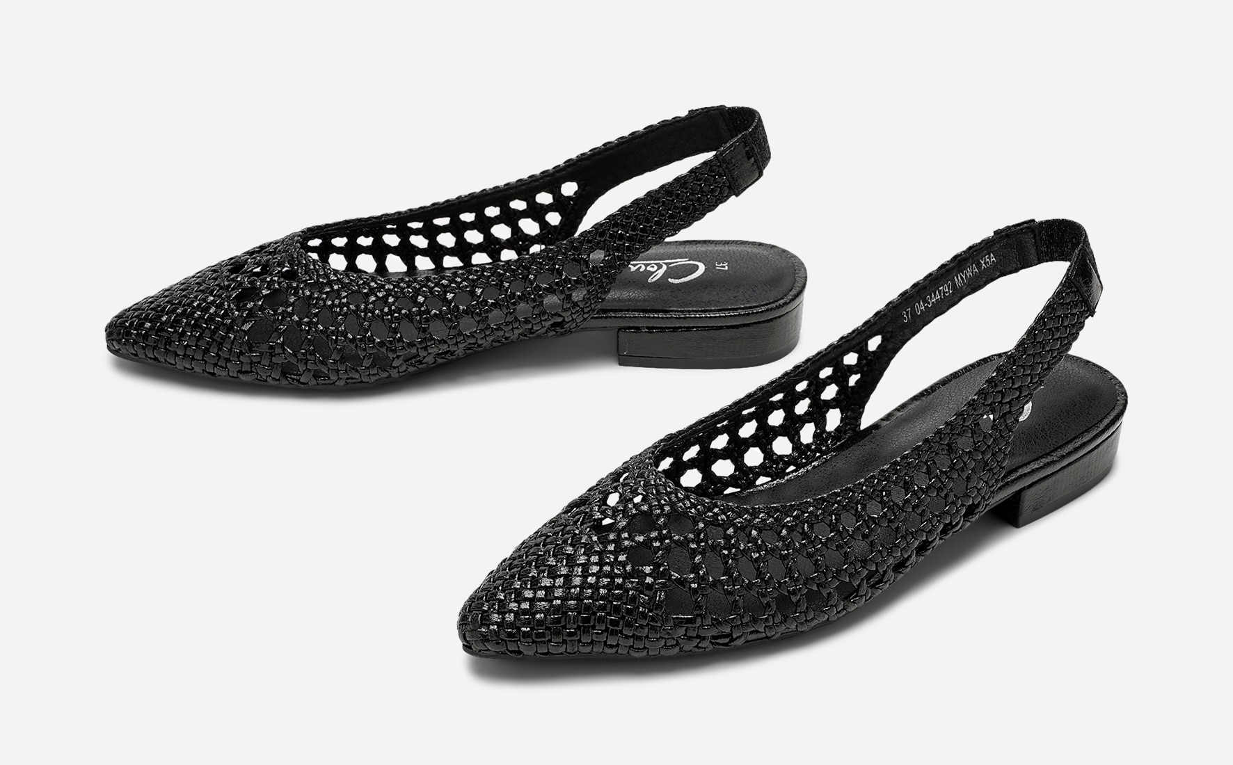 CLOU, Ballerinaskor med slingback Svarta