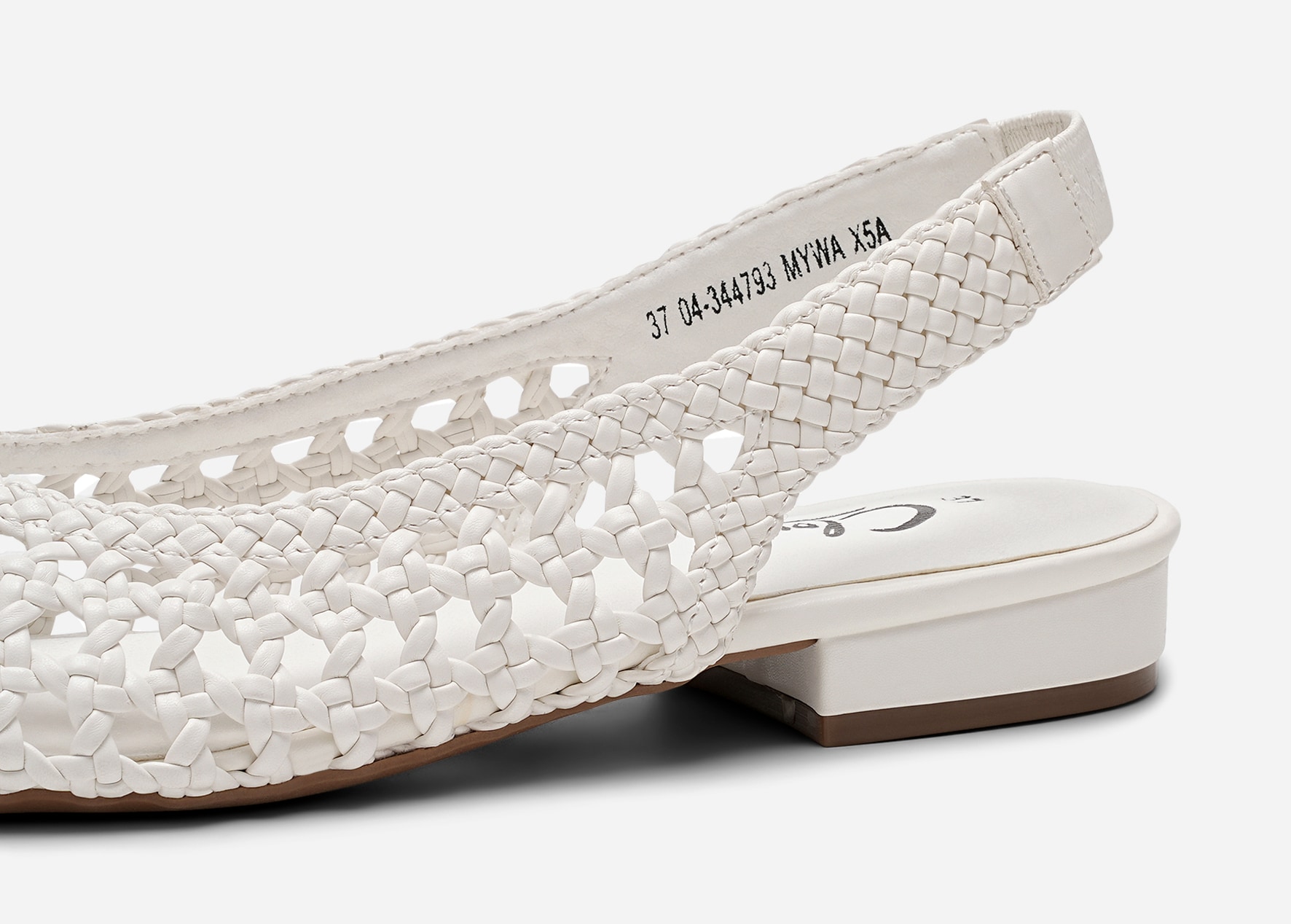 CLOU, Ballerinaskor med slingback Vita