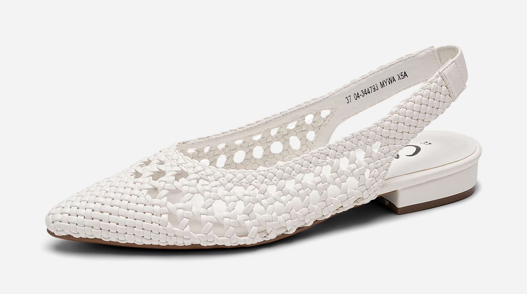 CLOU, Ballerinaskor med slingback Vita