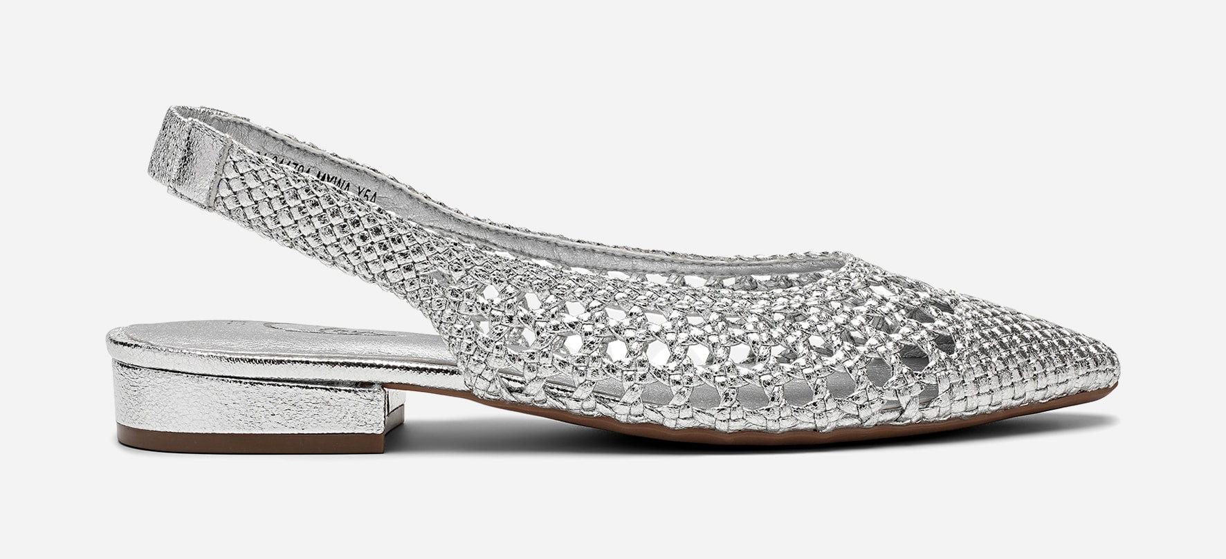 CLOU, Ballerinaskor med slingback Metallfärgade