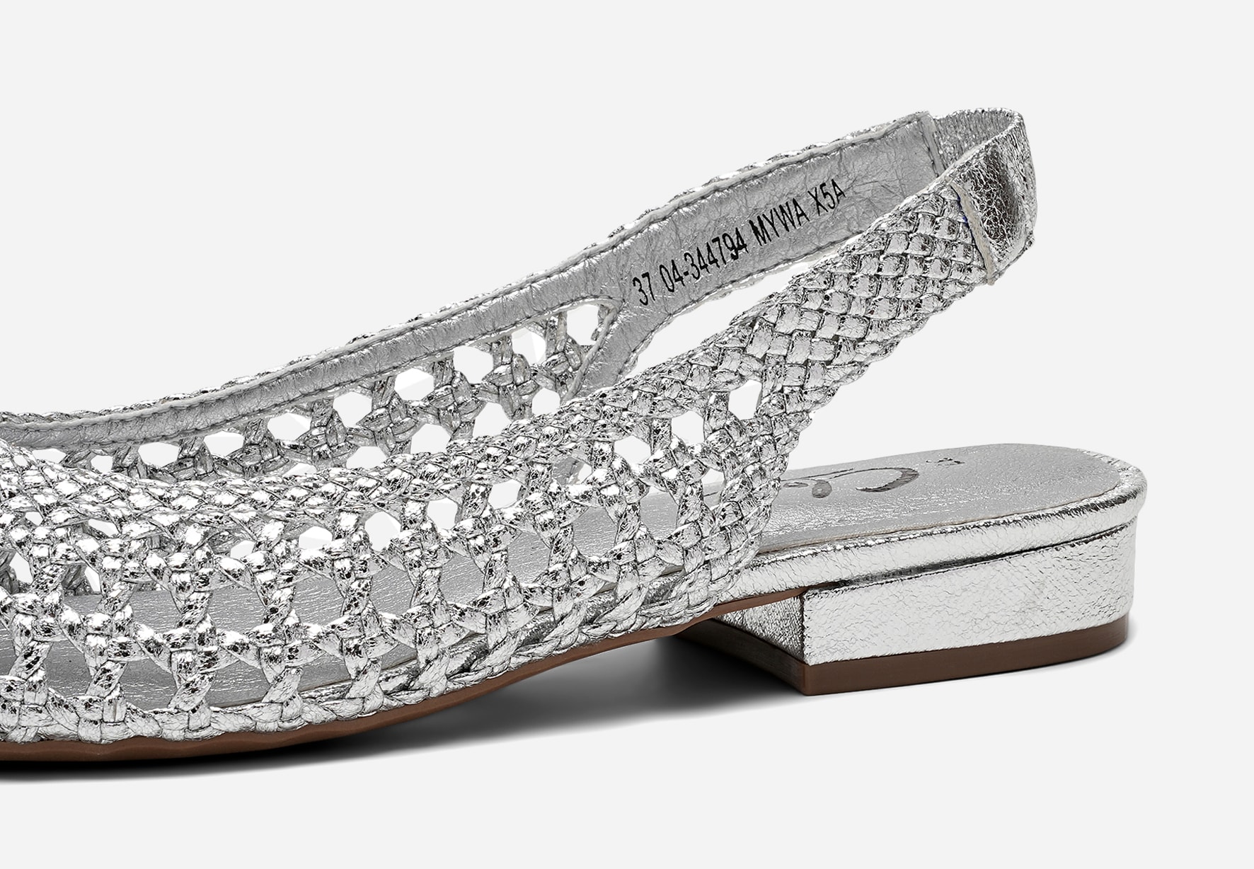 CLOU, Ballerinaskor med slingback Metallfärgade