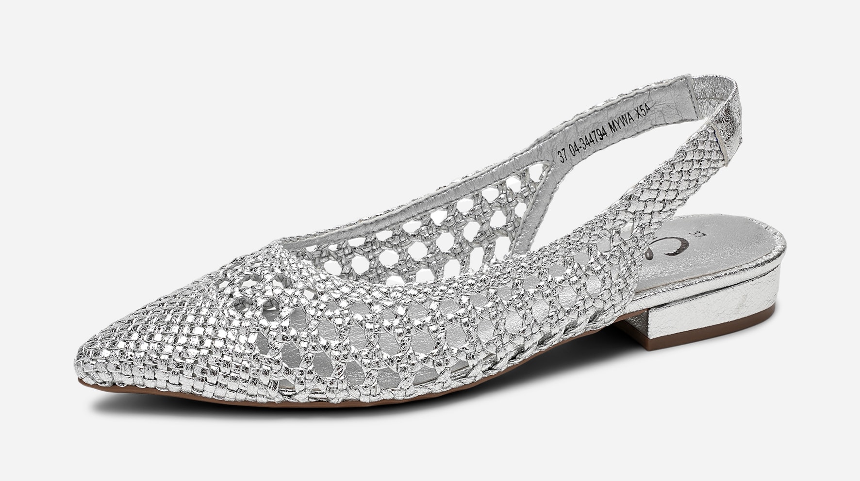 CLOU, Ballerinaskor med slingback Metallfärgade