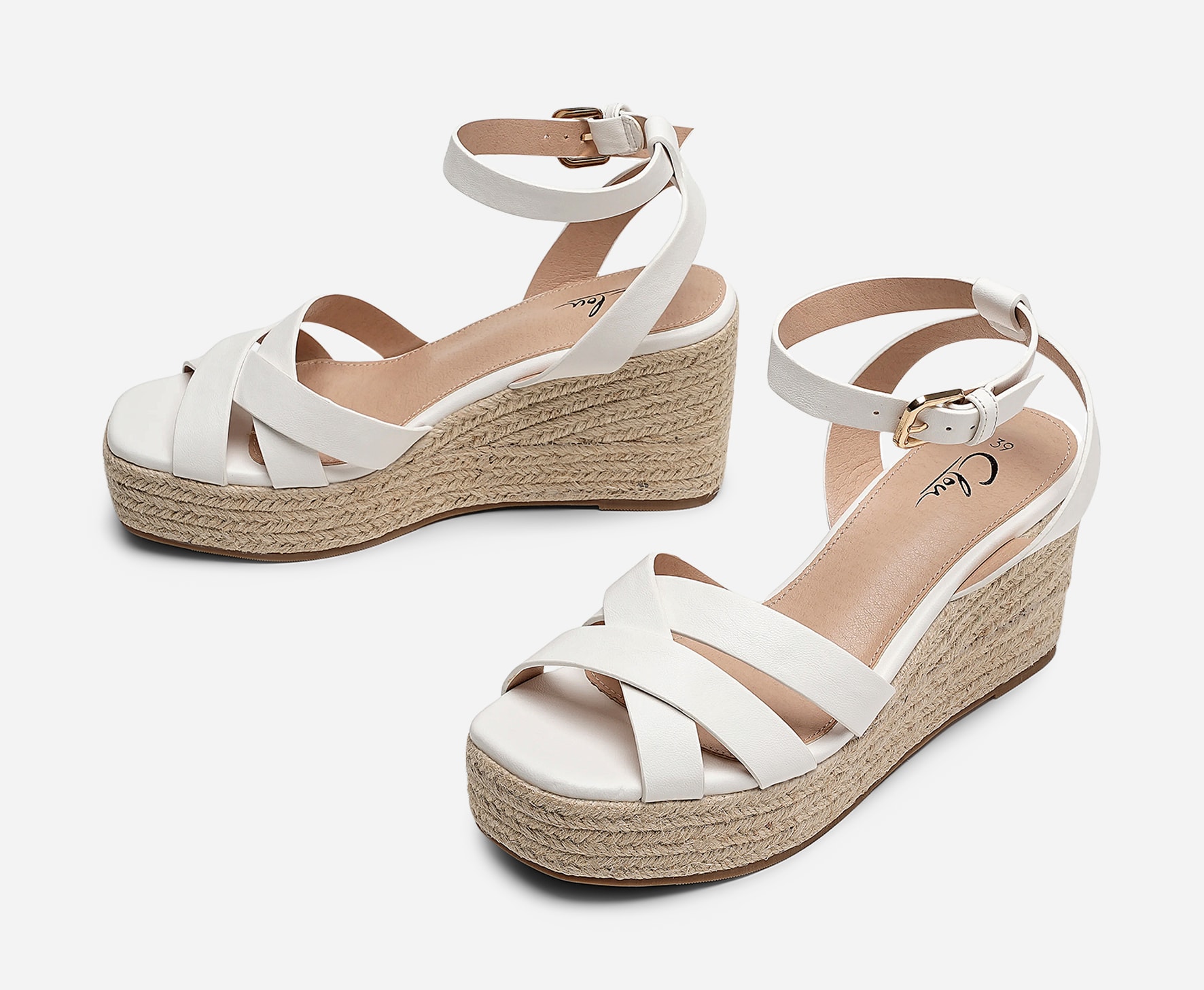 CLOU, Sandaletter med repsula Vita