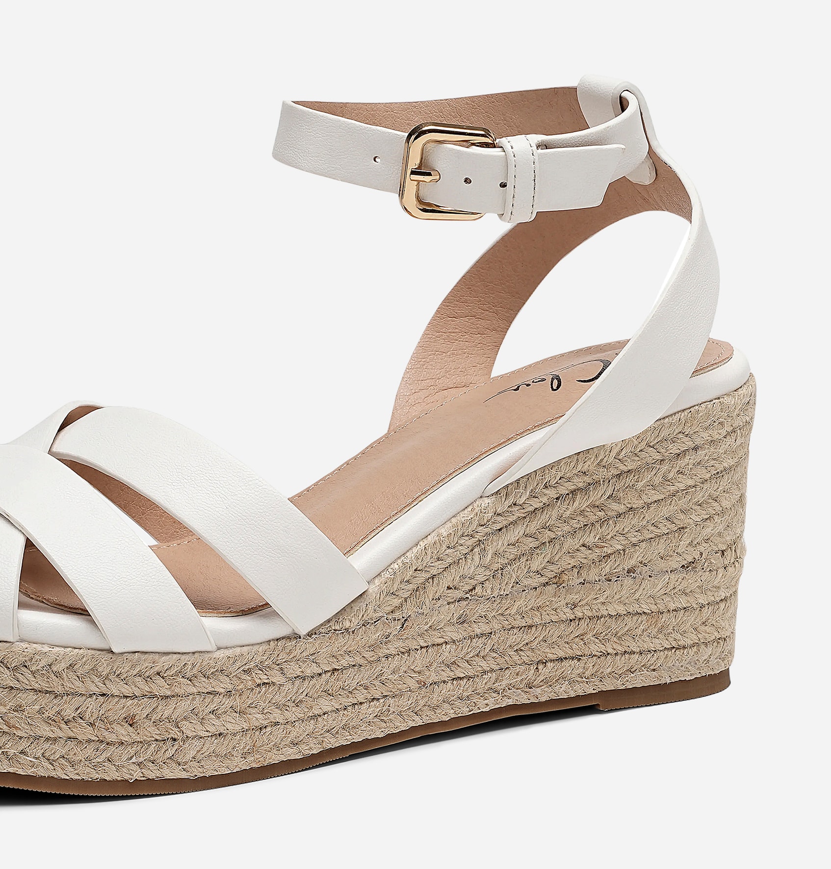 CLOU, Sandaletter med repsula Vita