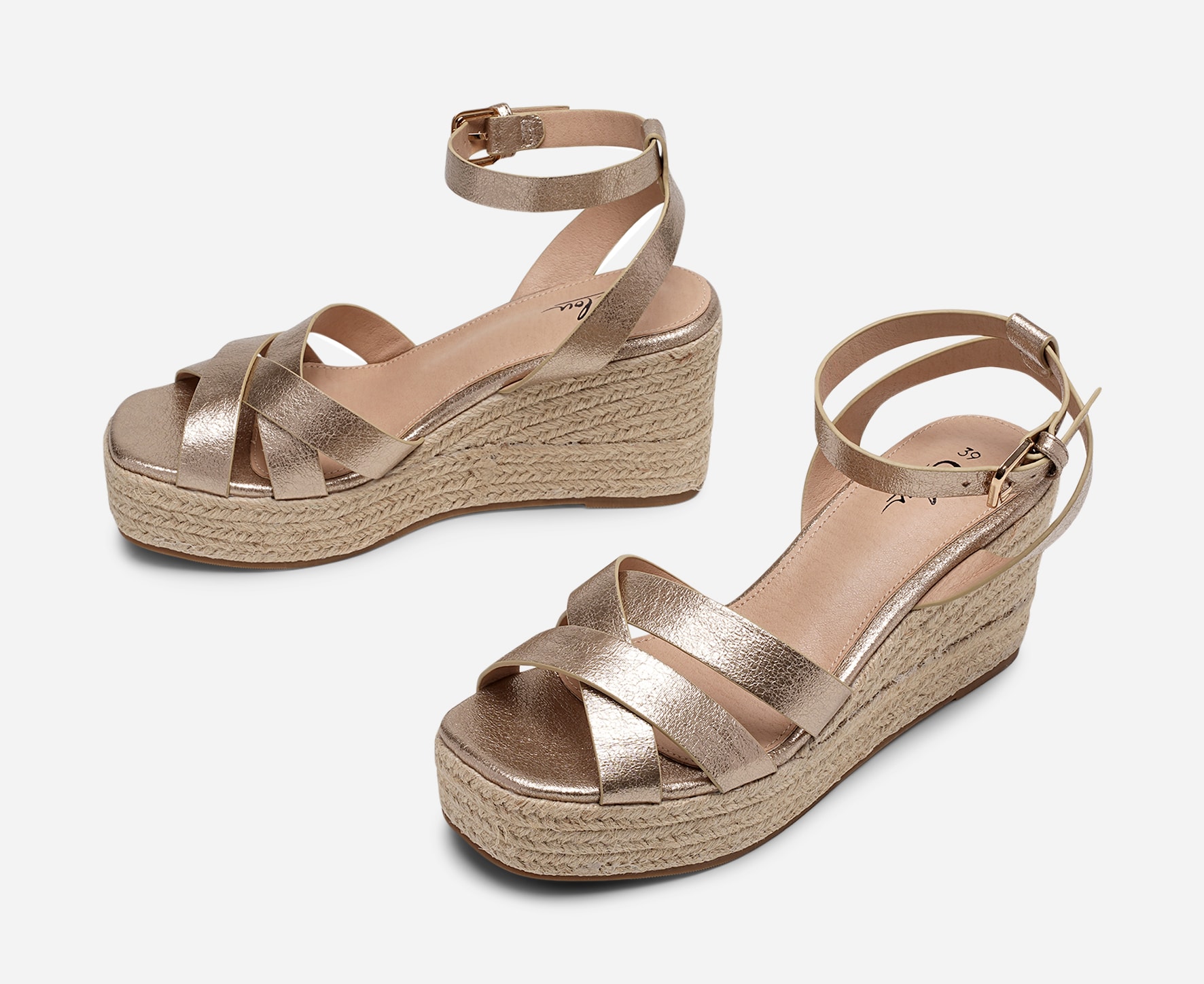 CLOU, Sandaletter med repsula Beigea