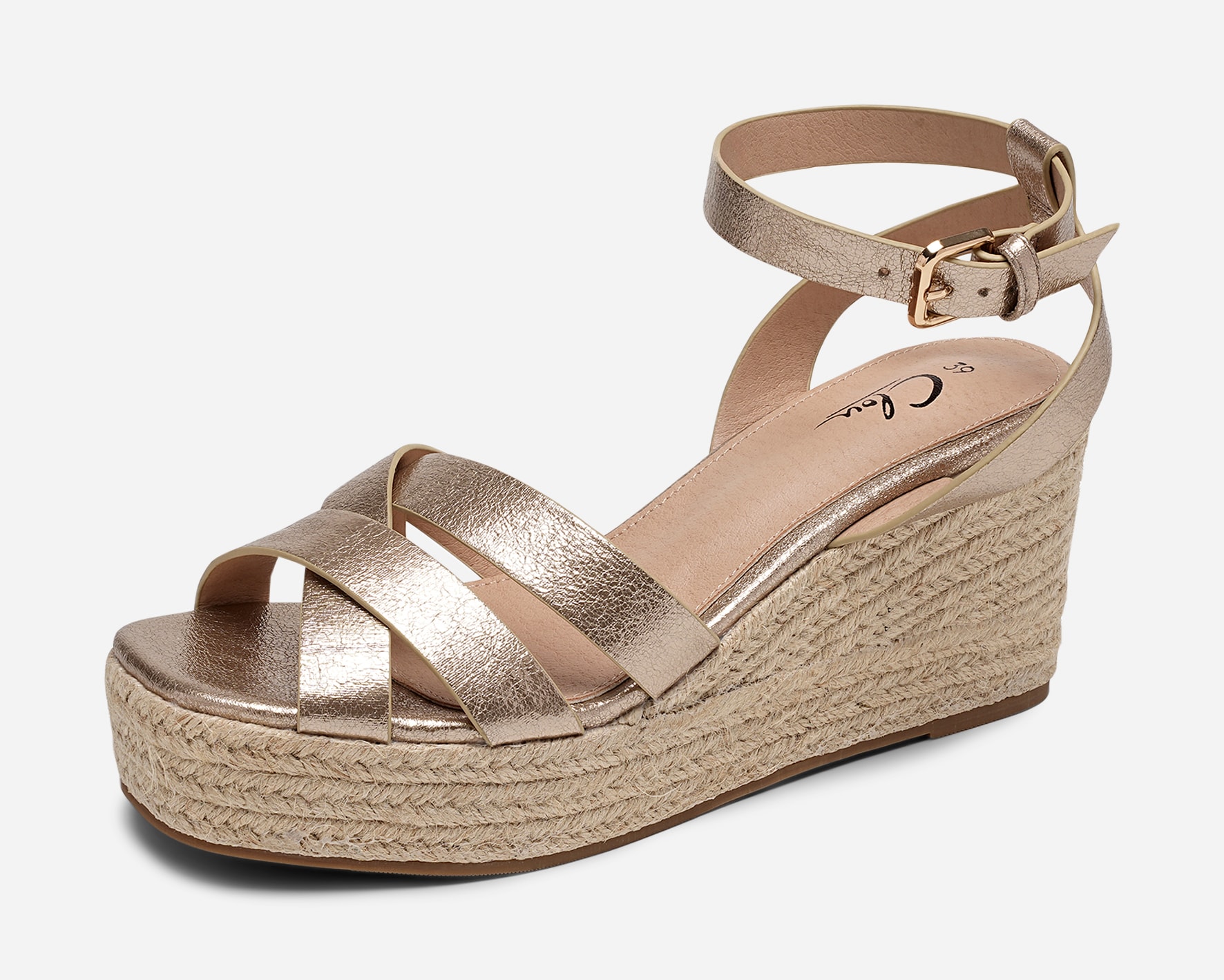 CLOU, Sandaletter med repsula Beigea