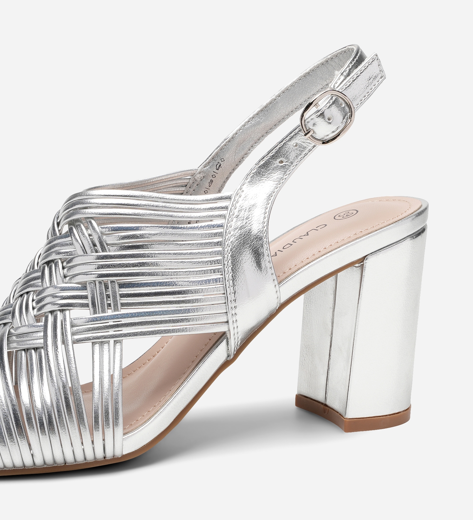 CLAUDIA GHIZZANI, Sandaletter Metallfärgade