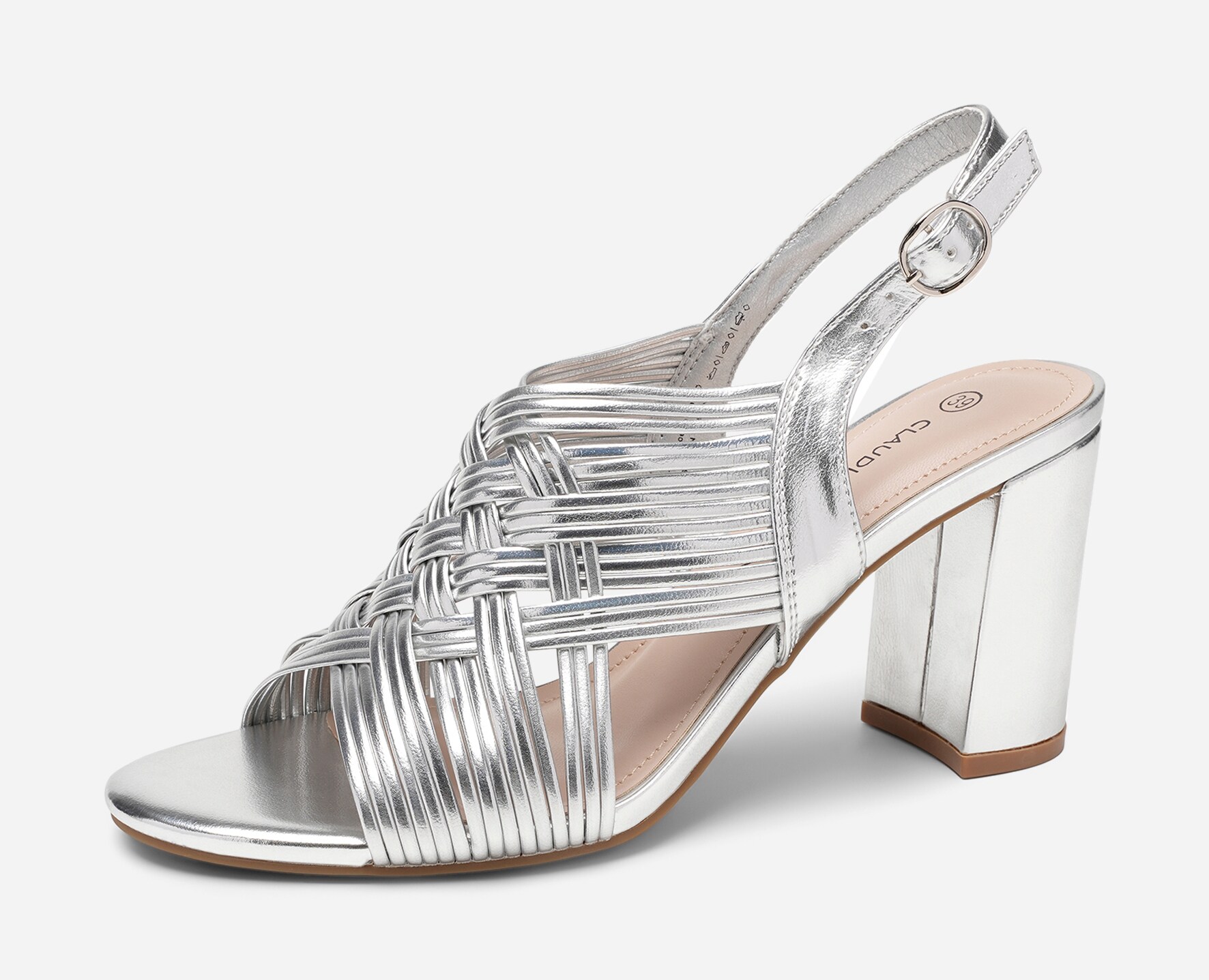 CLAUDIA GHIZZANI, Sandaletter Metallfärgade