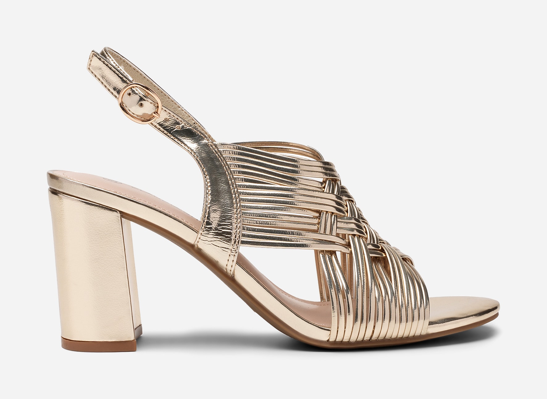 CLAUDIA GHIZZANI, Sandaletter Metallfärgade