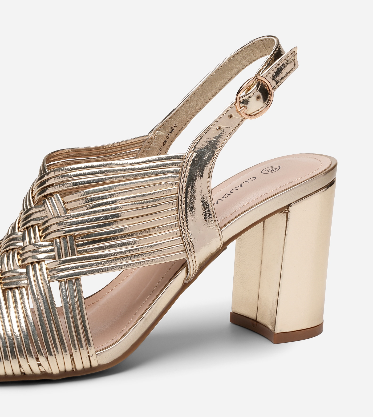 CLAUDIA GHIZZANI, Sandaletter Metallfärgade