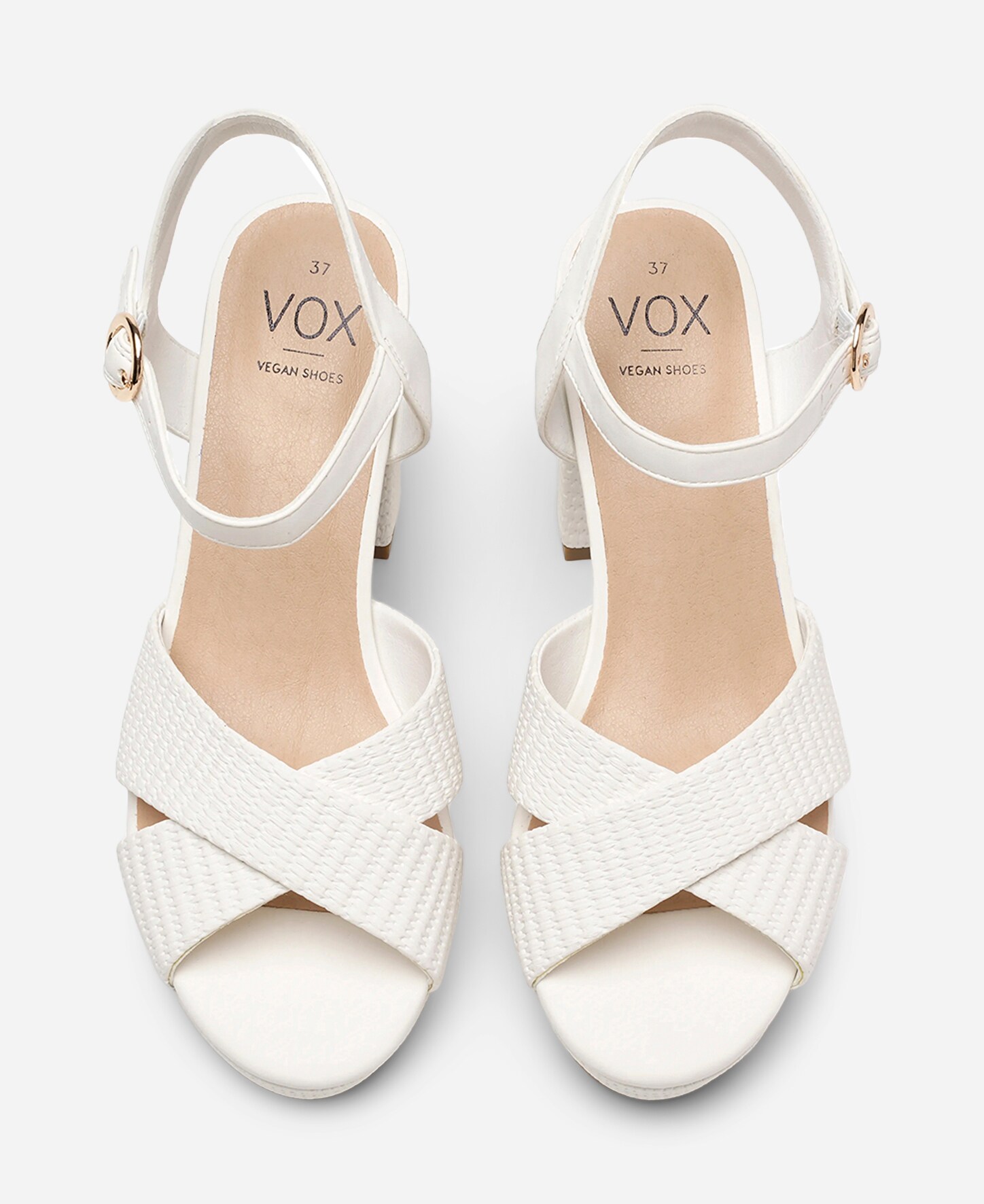 VOX, Sandaletter med platåsula Vita