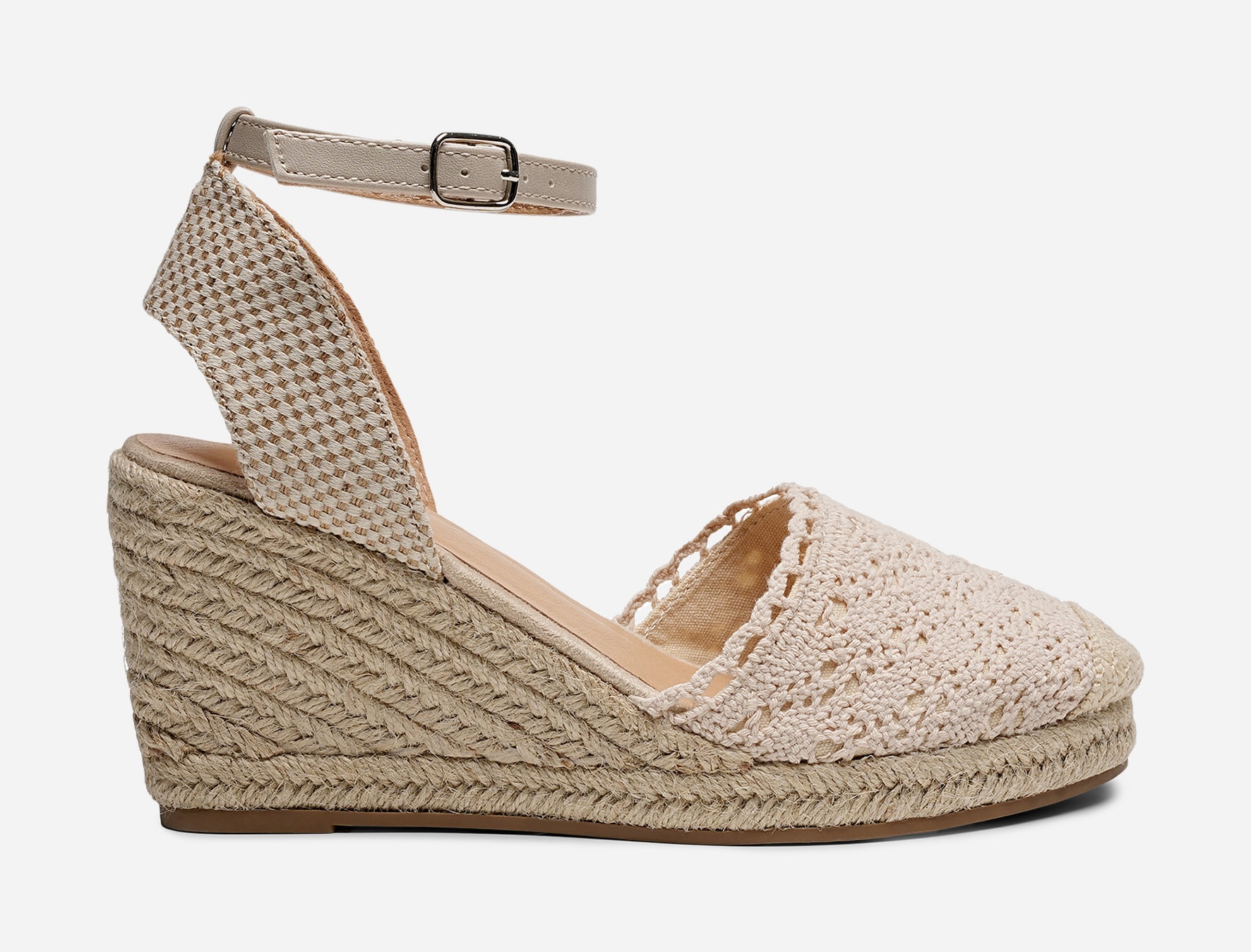 CLOU, Sandaletter med repsula Vita