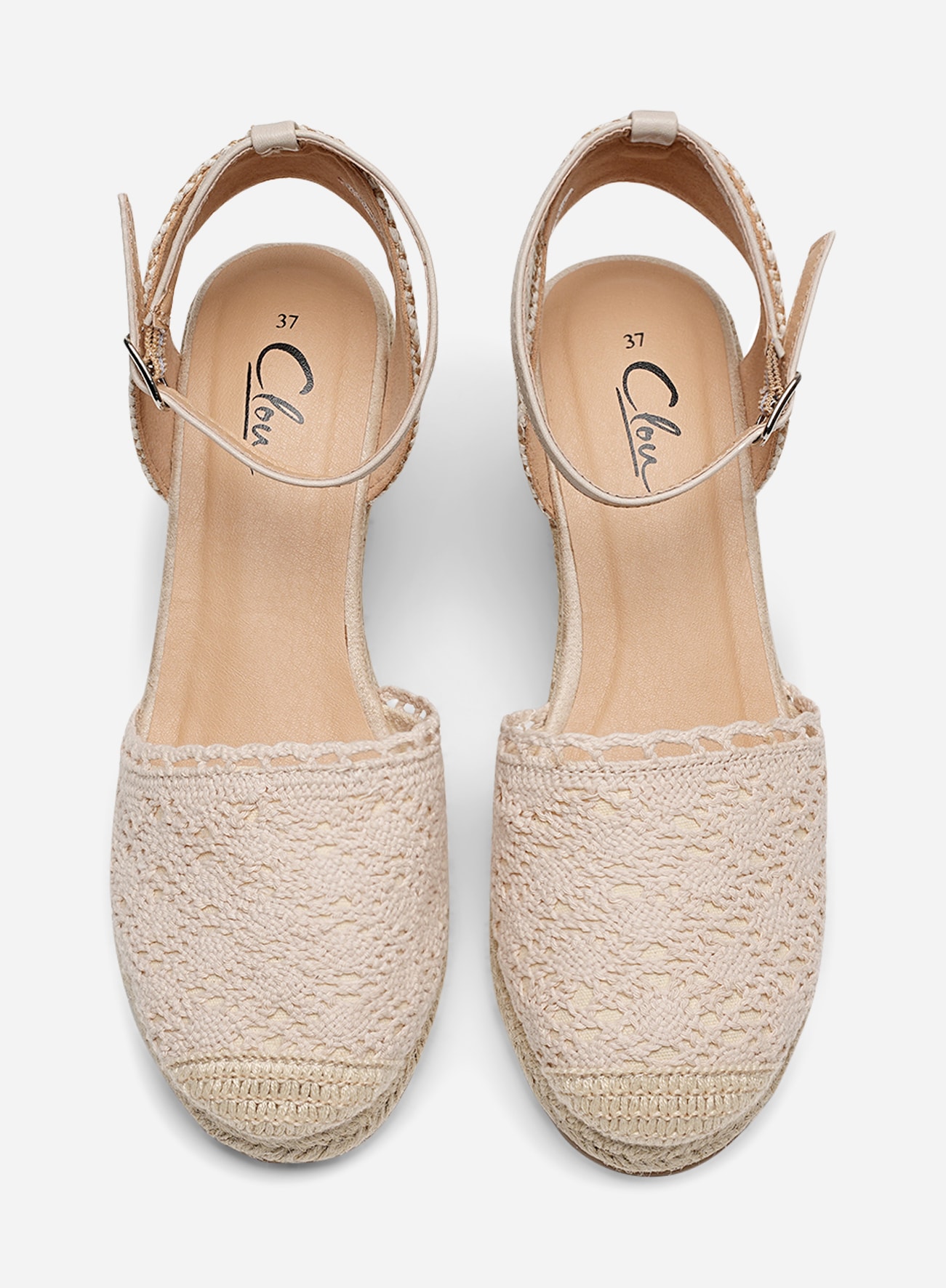 CLOU, Sandaletter med repsula Vita