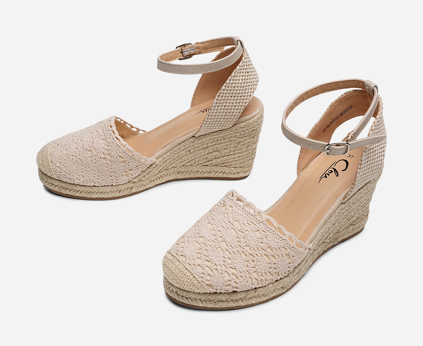 CLOU, Sandaletter med repsula Vita