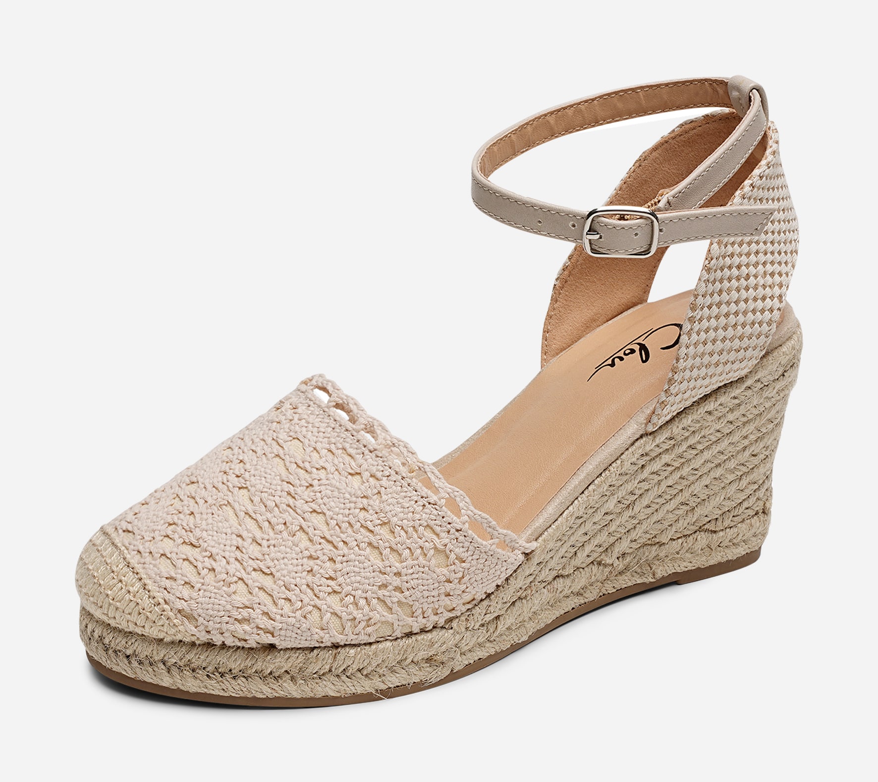 CLOU, Sandaletter med repsula Vita