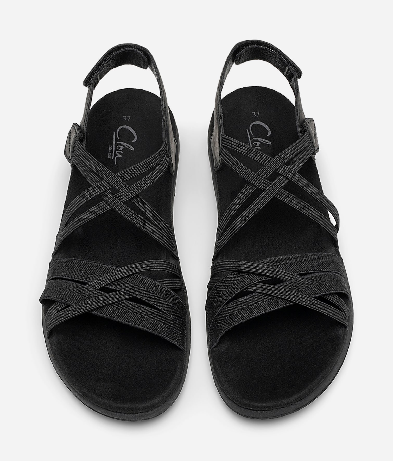 CLOU COMFORT, Sandaler med remmar Svarta