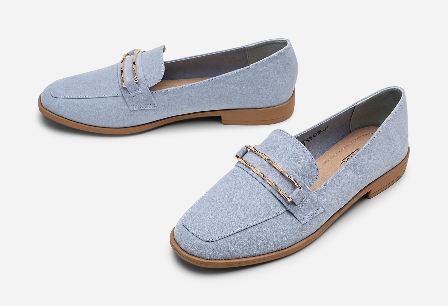 CLOU, Loafers med spänne Blåa
