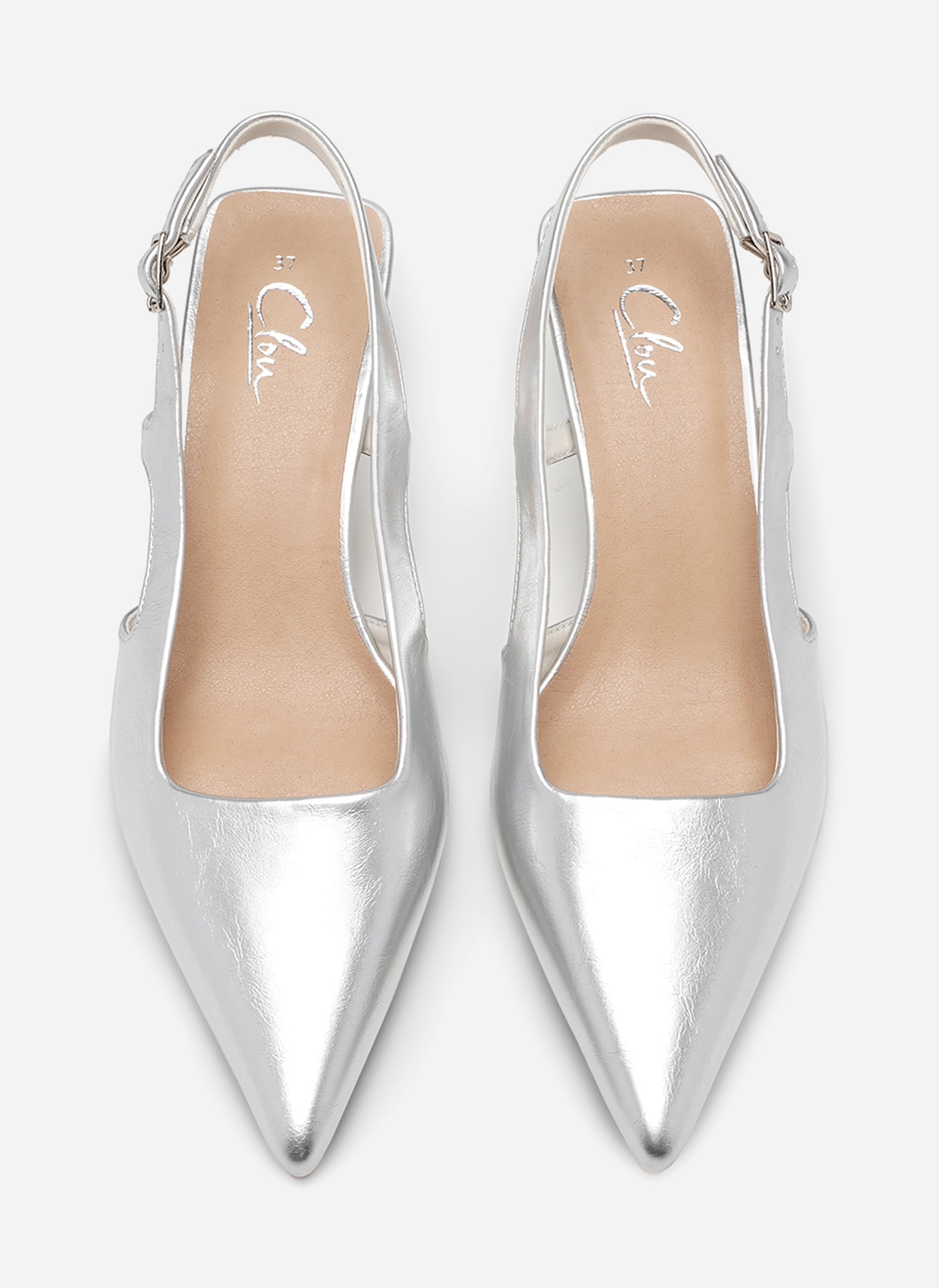 CLOU, Pumps med slingback Metallfärgade