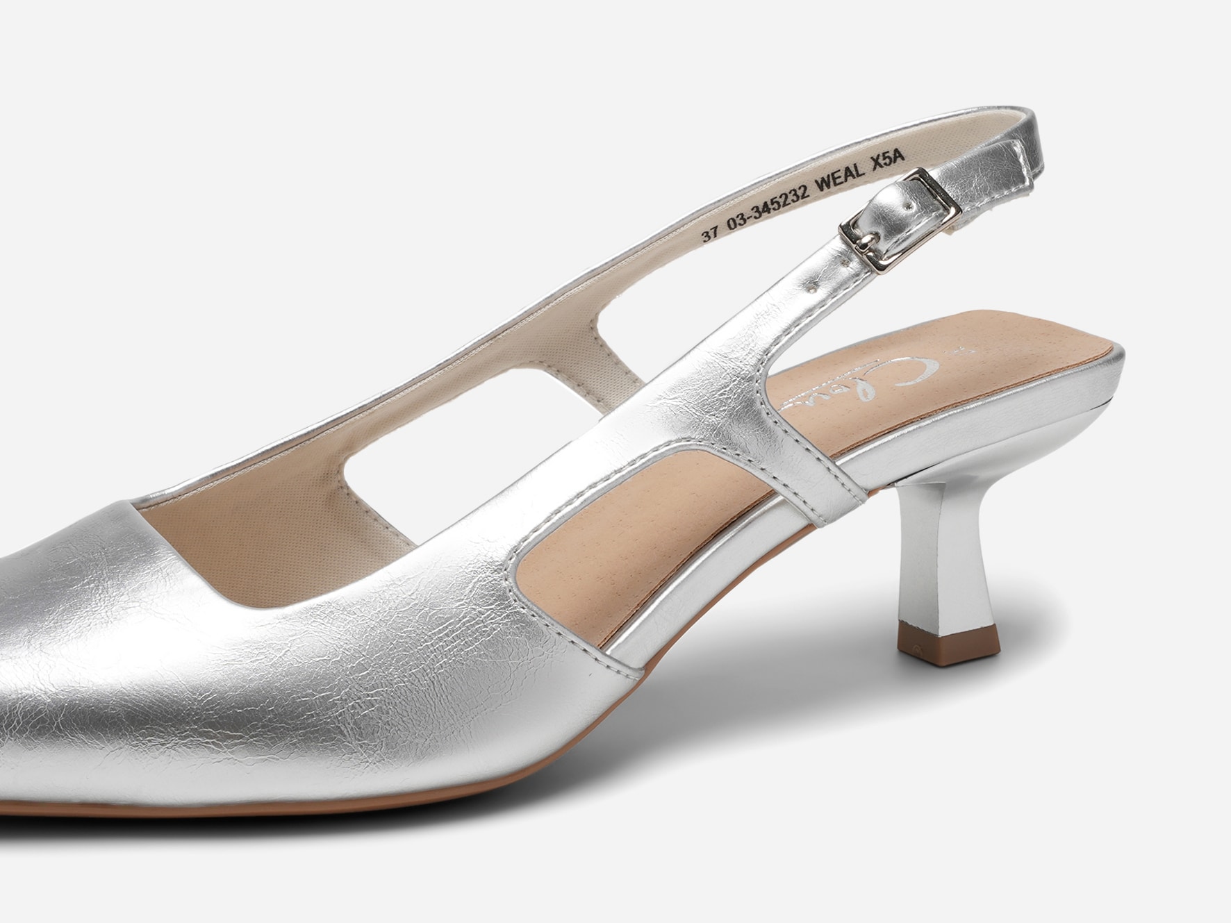 CLOU, Pumps med slingback Metallfärgade