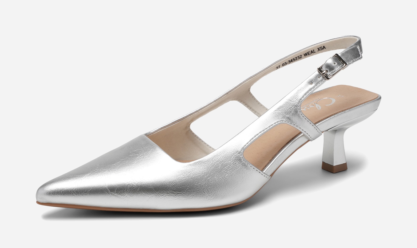 CLOU, Pumps med slingback Metallfärgade